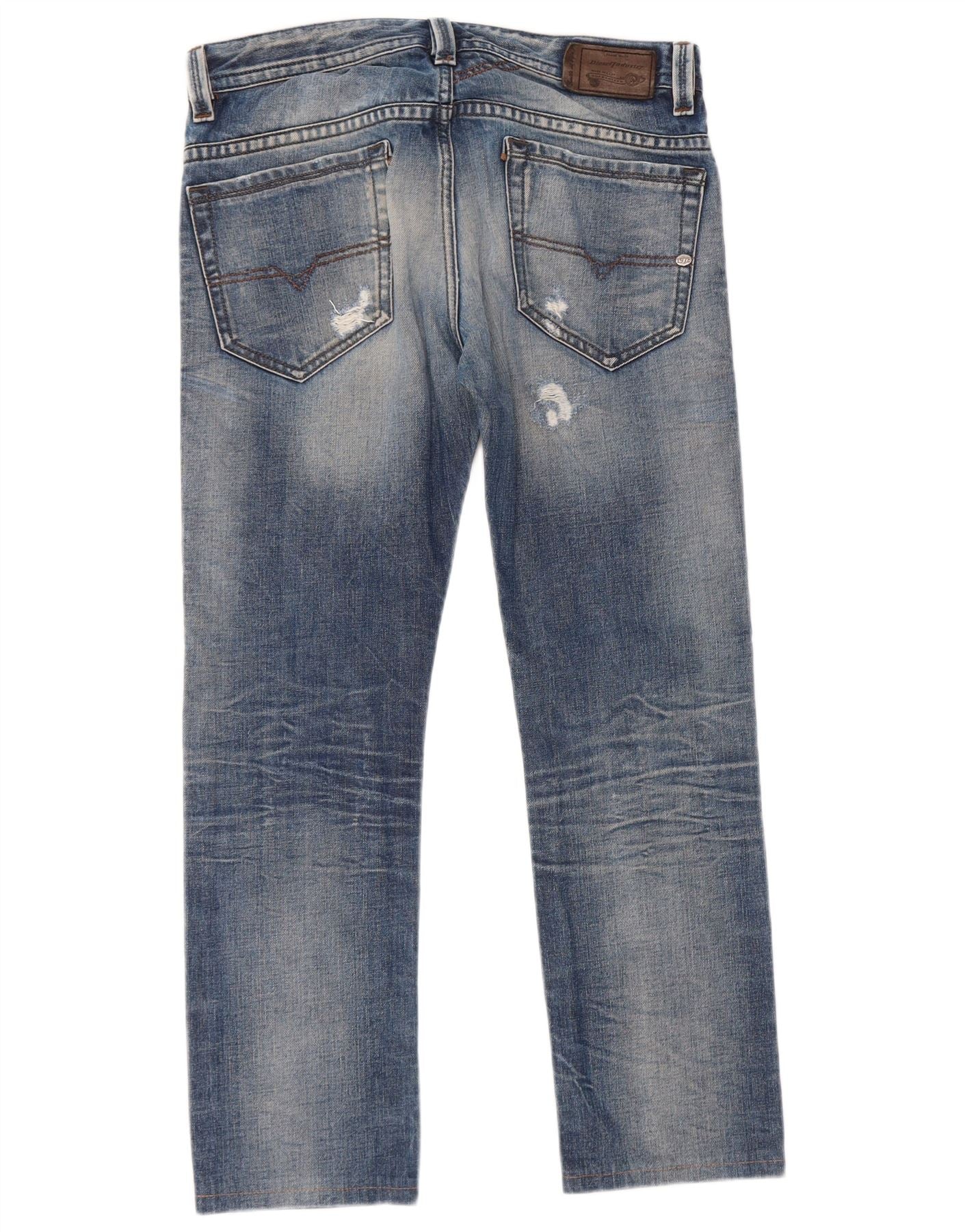 Diesel Mens Thavar Distressed Straight Jeans W31 L27 Blue - Image 2
