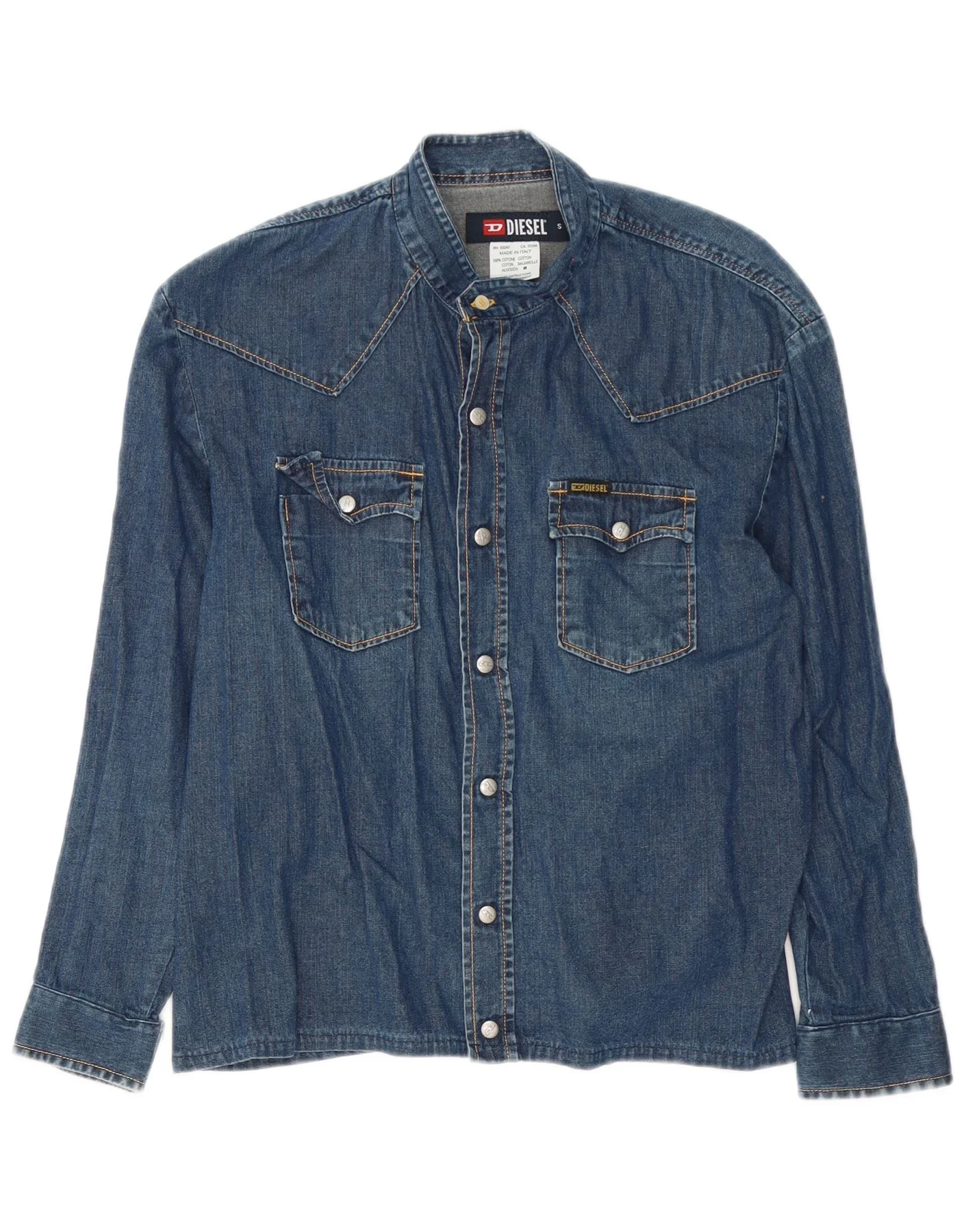 Diesel Womens Denim Shirt Small Blue Cotton