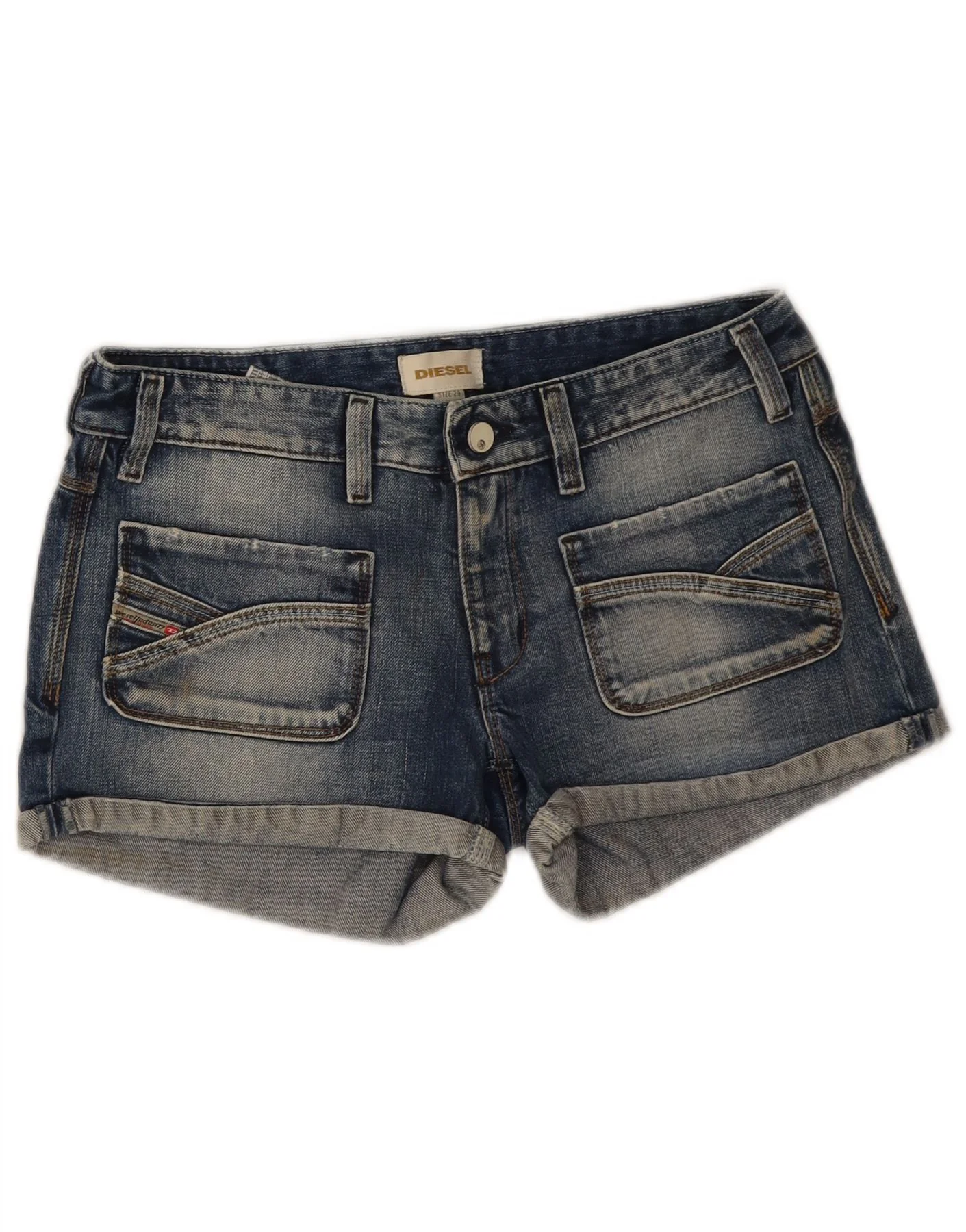 Diesel Womens Denim Shorts W29 Medium Blue Cotton