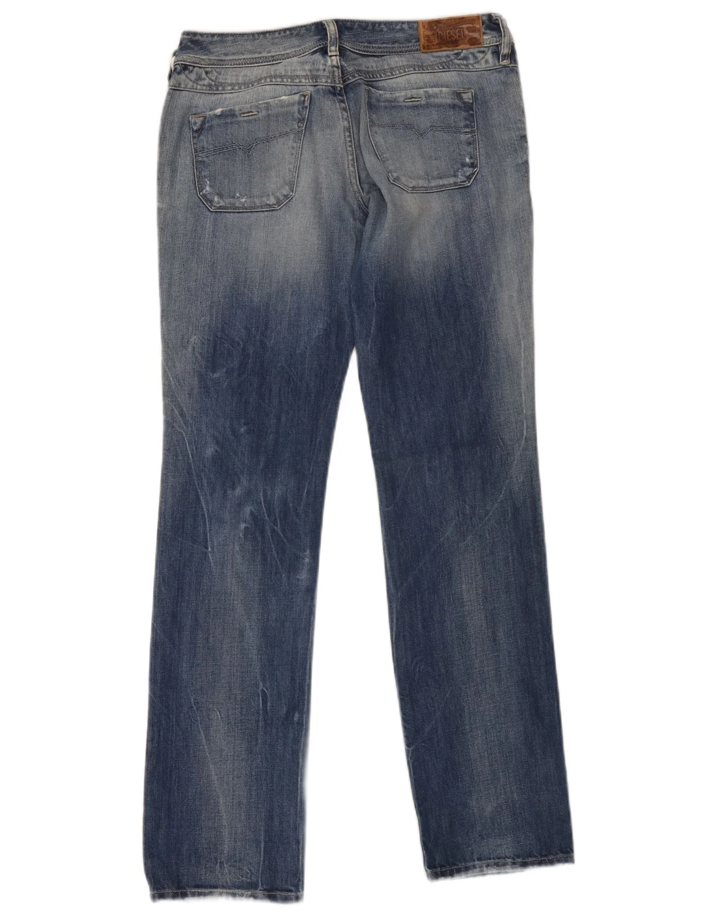 Diesel Womens Distressed Straight Jeans W28 L32 Blue Cotton - Image 2