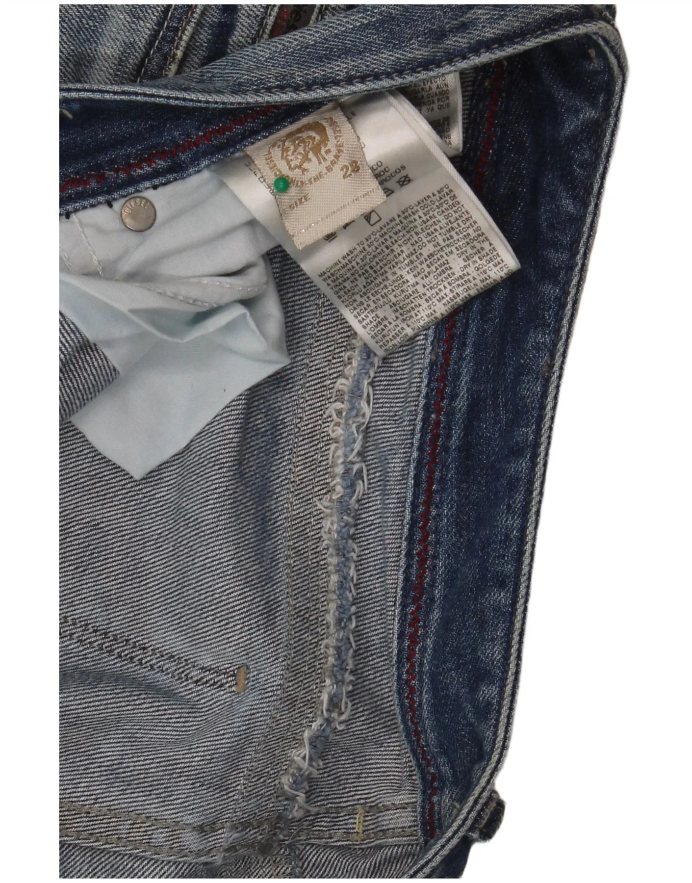 Diesel Womens Distressed Straight Jeans W28 L32 Blue Cotton - Image 3