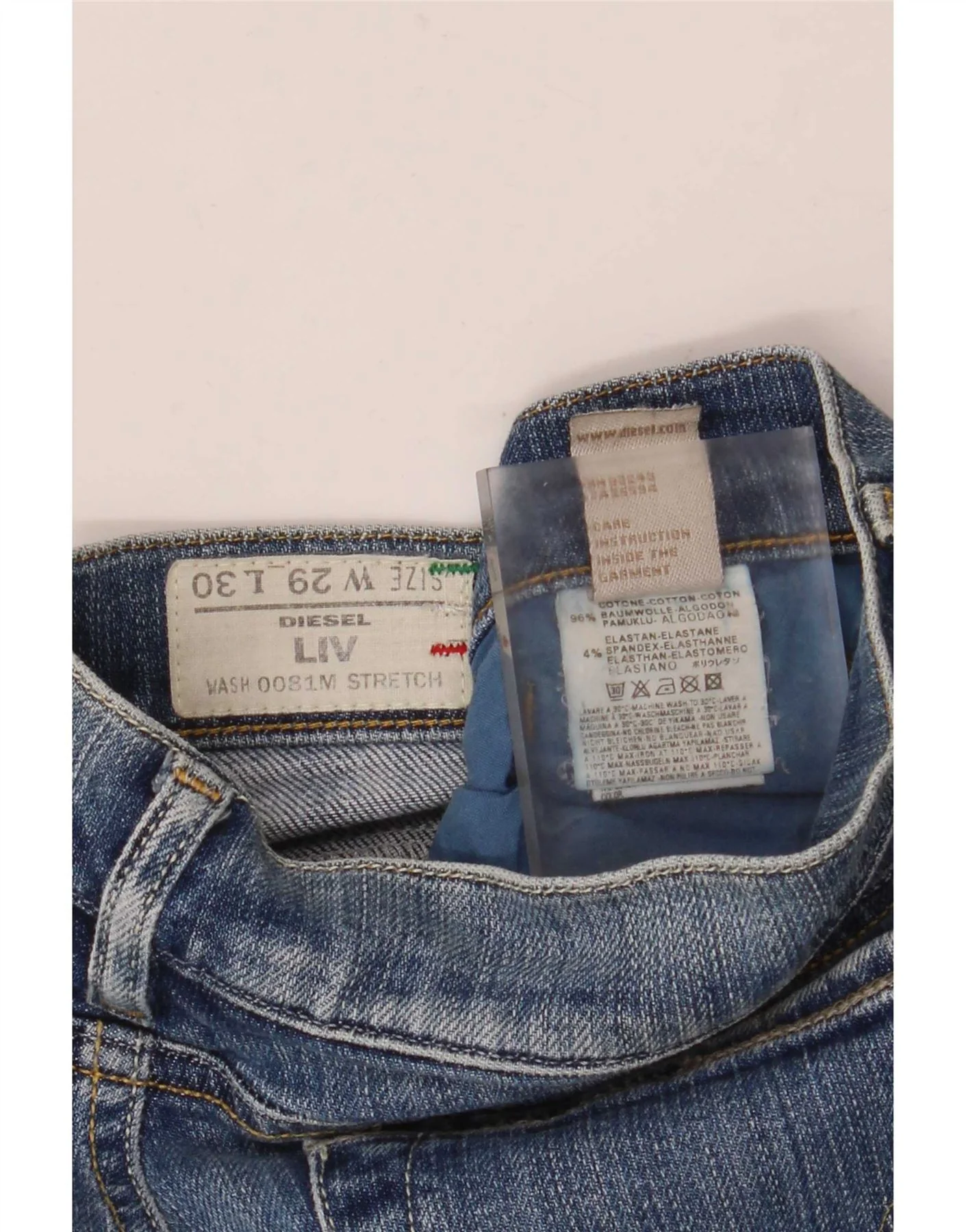 Diesel Womens Liv Slim Jeans W29 L30 Blue Cotton - Image 5