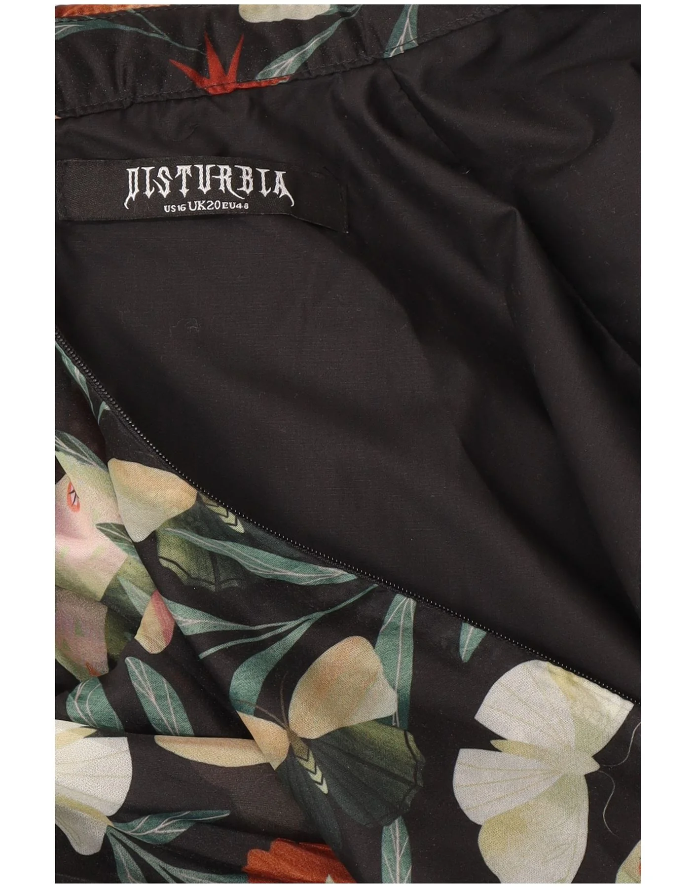 Disturbia Womens Abstract Pattern Tiered Dress UK 20 2XL Green Butterfly - Image 4