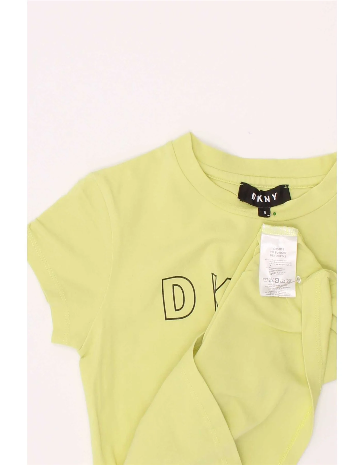 Dkny Boys Graphic T-Shirt Top 7-8 Years Yellow Cotton - Image 3