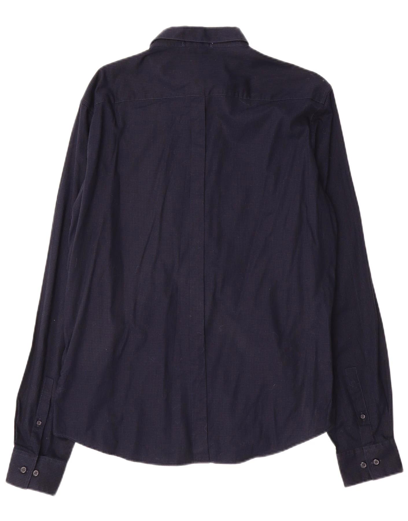Dkny Mens Shirt Large Navy Blue Gingham Cotton - Image 2