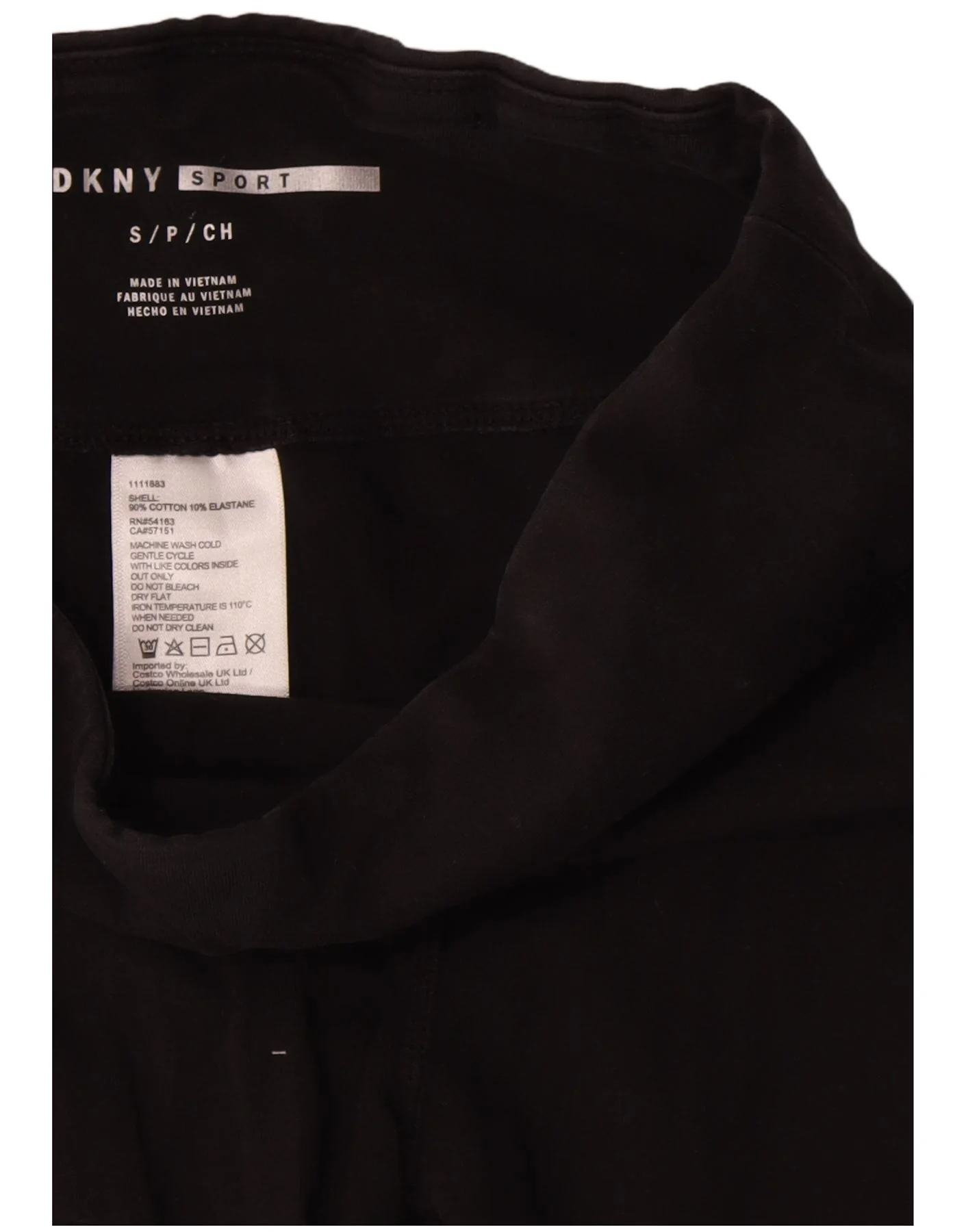 Dkny Womens Crop Graphic Leggings UK 8 Small Black Cotton - Image 3