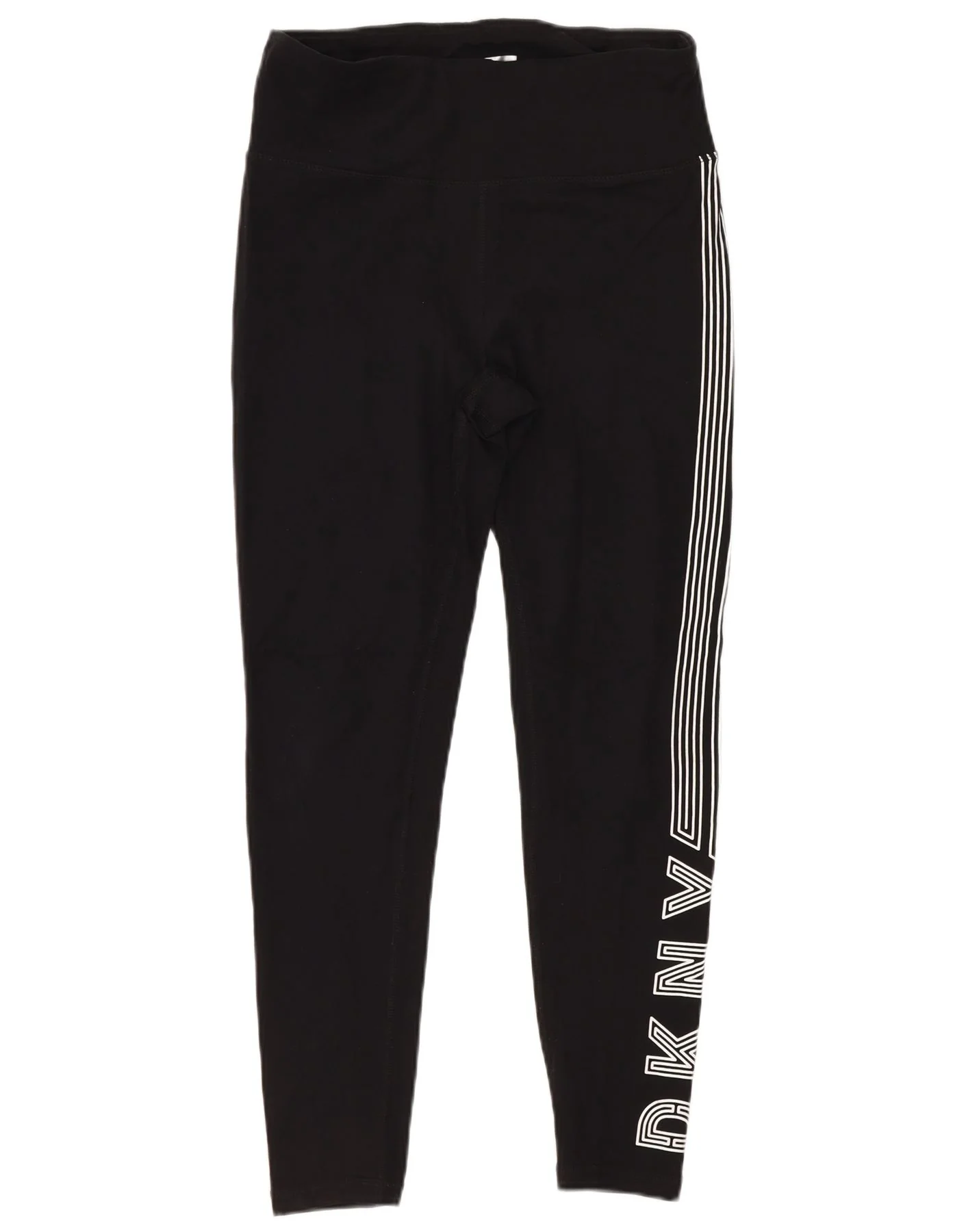 Dkny Womens Graphic Leggings Small Black Cotton