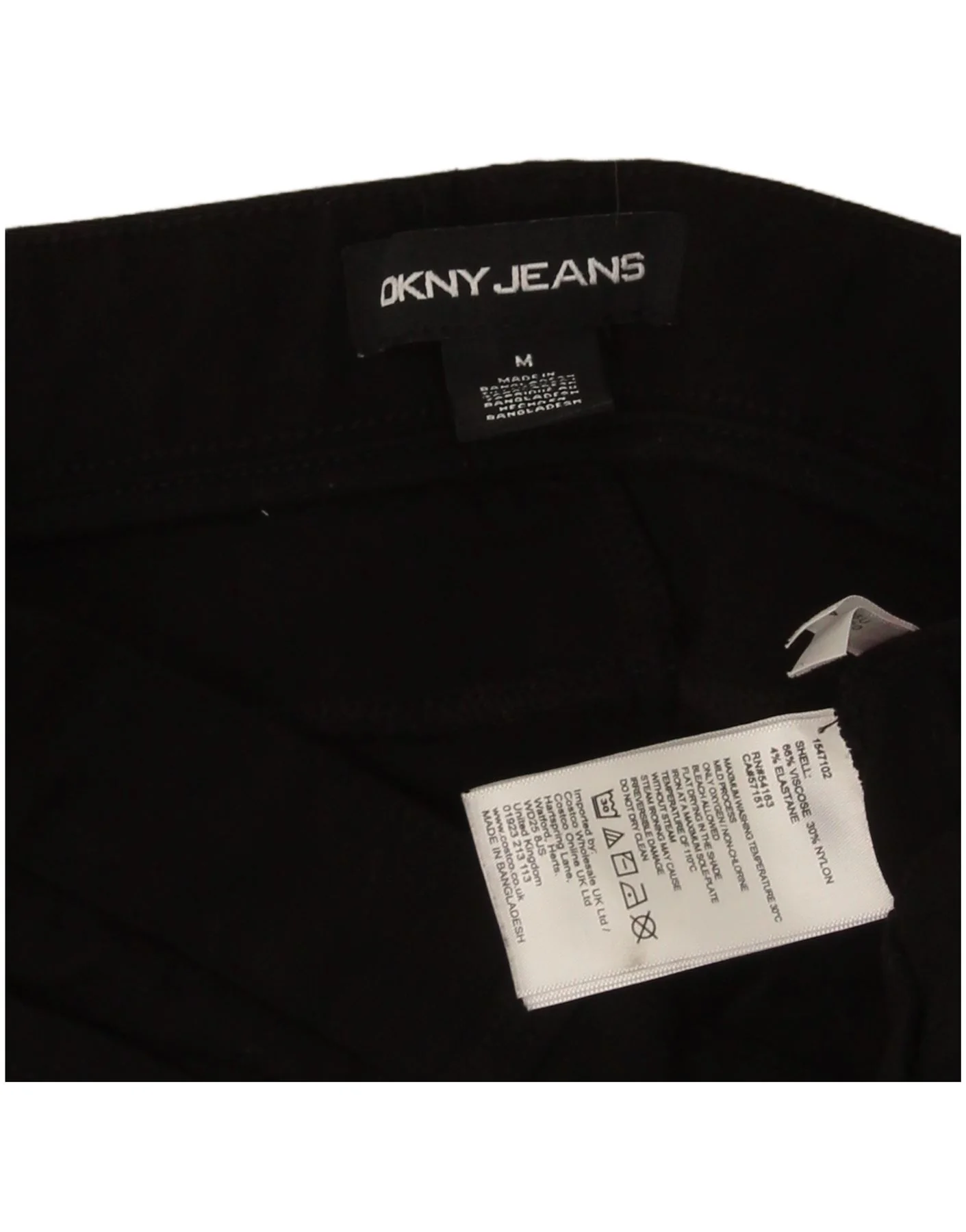 Dkny Womens Slim Casual Trousers Medium W30 L28 Black Viscose - Image 3