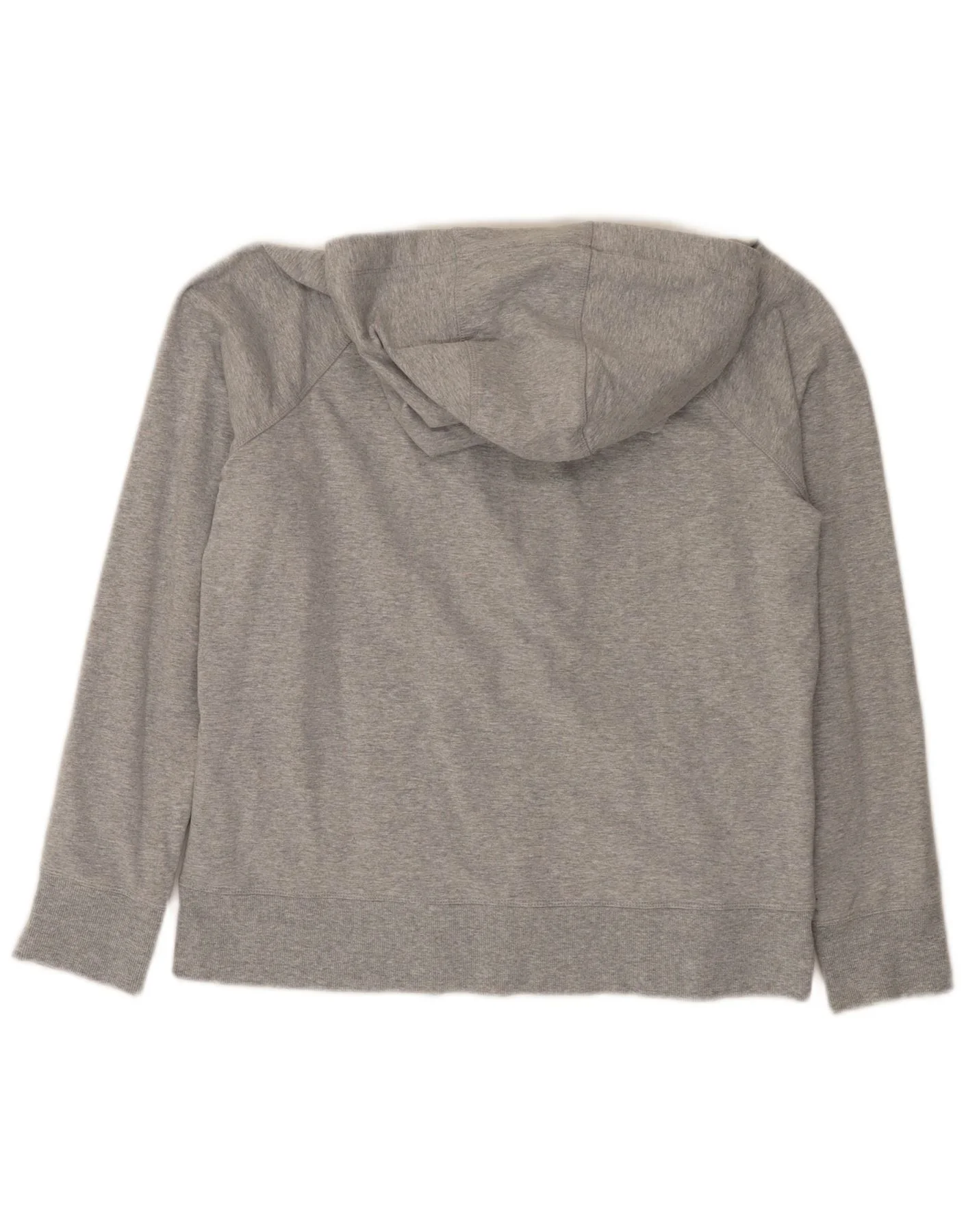 Dkny Womens Zip Hoodie Sweater UK 16 Large Grey Flecked Cotton - Image 2