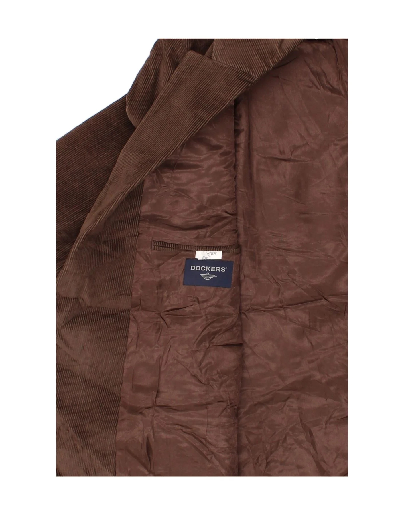 DOCKERS Mens Corduroy Blazer Jacket US 48 4XL Brown Cotton - Image 3