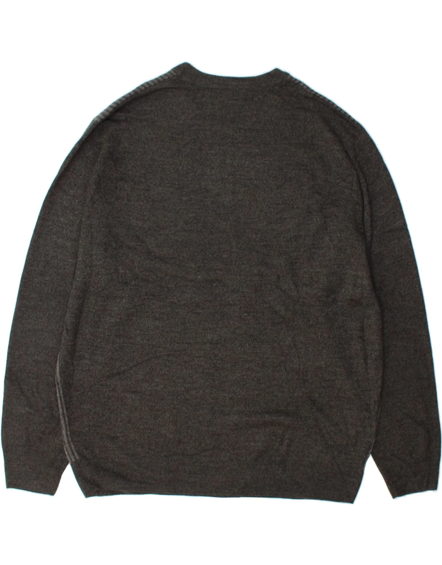 DOCKERS Mens Crew Neck Jumper Sweater 2XL Grey Striped Acrylic - Image 2