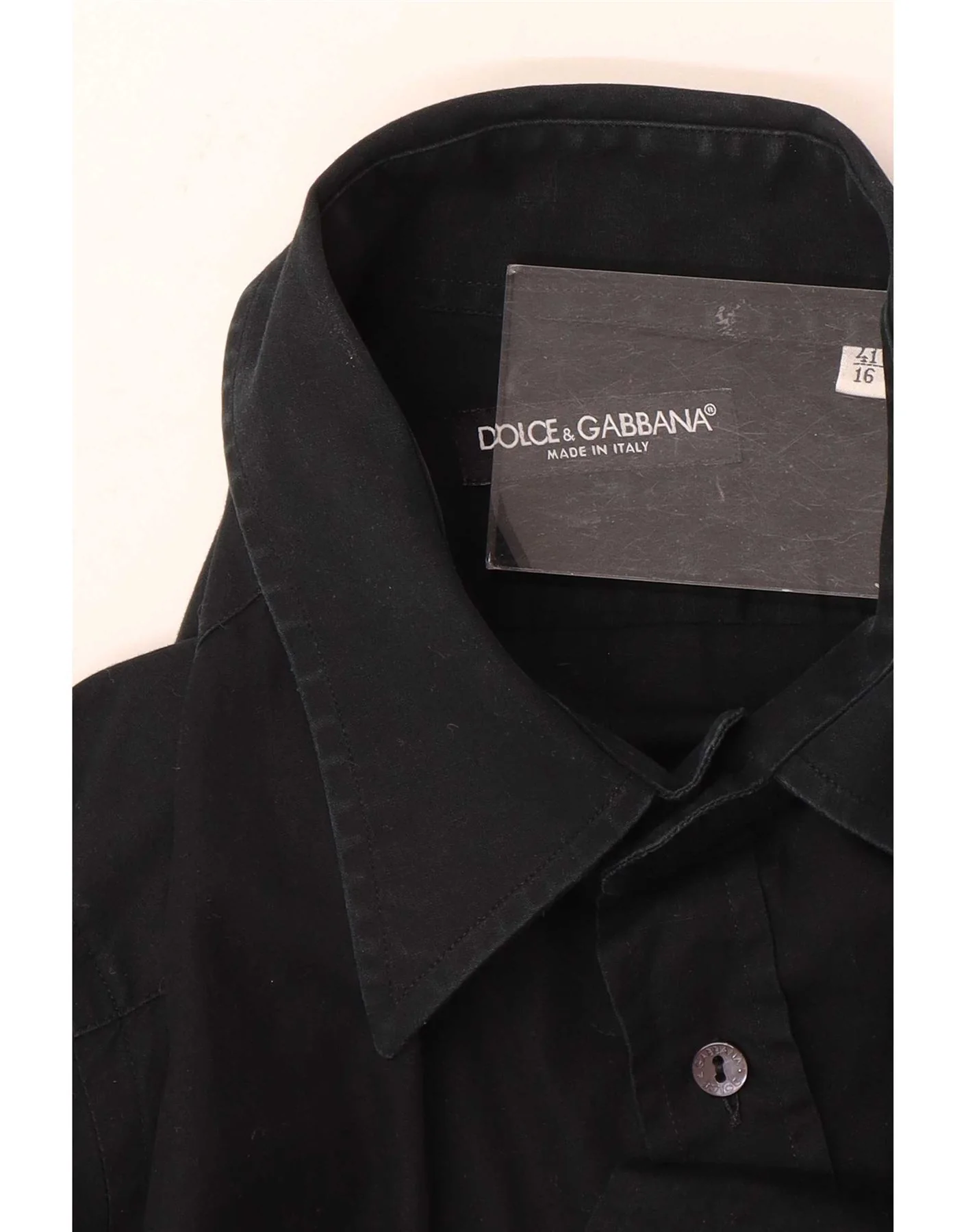 Dolce & Gabbana Mens Shirt Size 41 16 Large Black - Image 4
