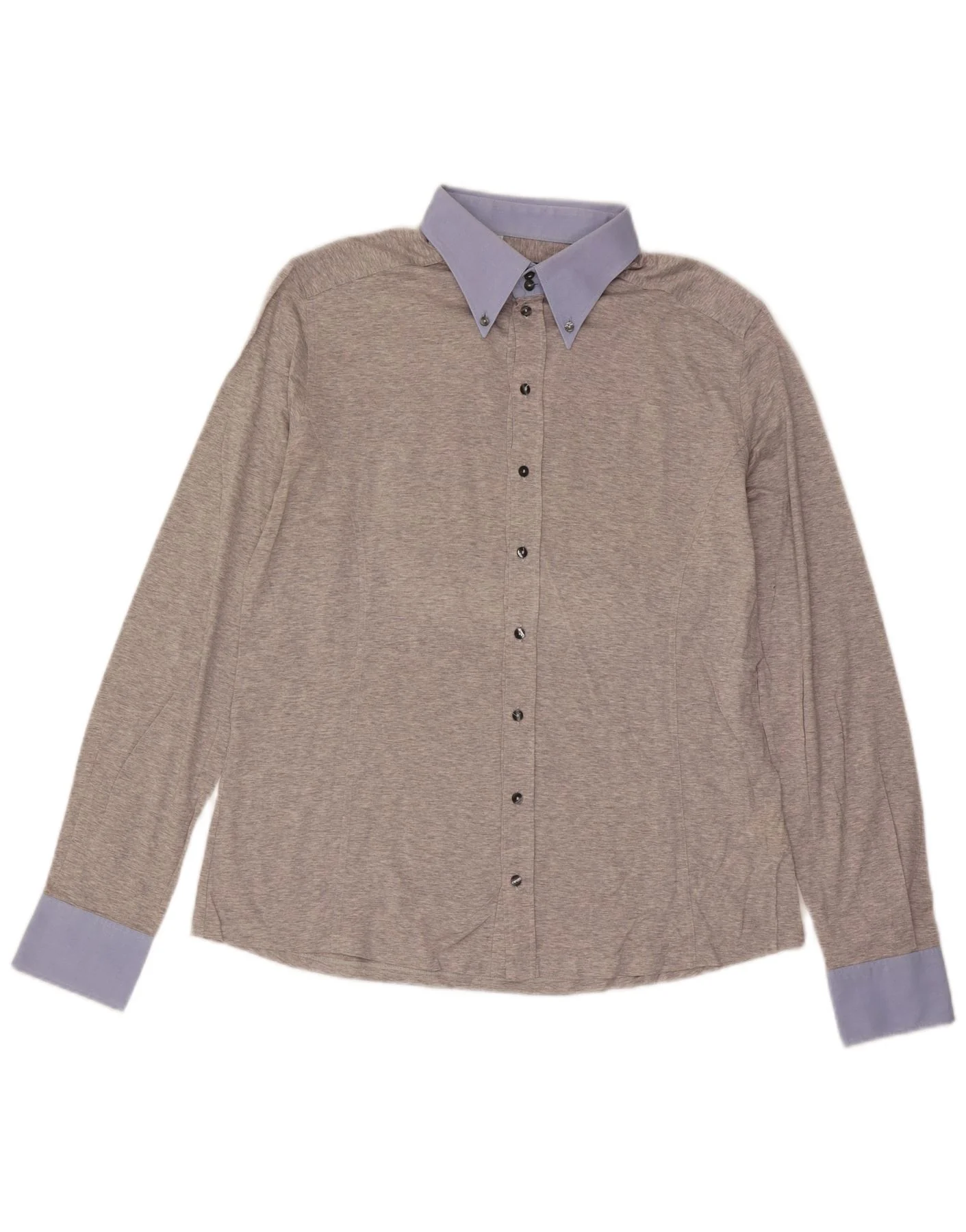 Dolce & Gabbana Mens Shirt Size 44 17 1/2 XL Grey Colourblock Cotton