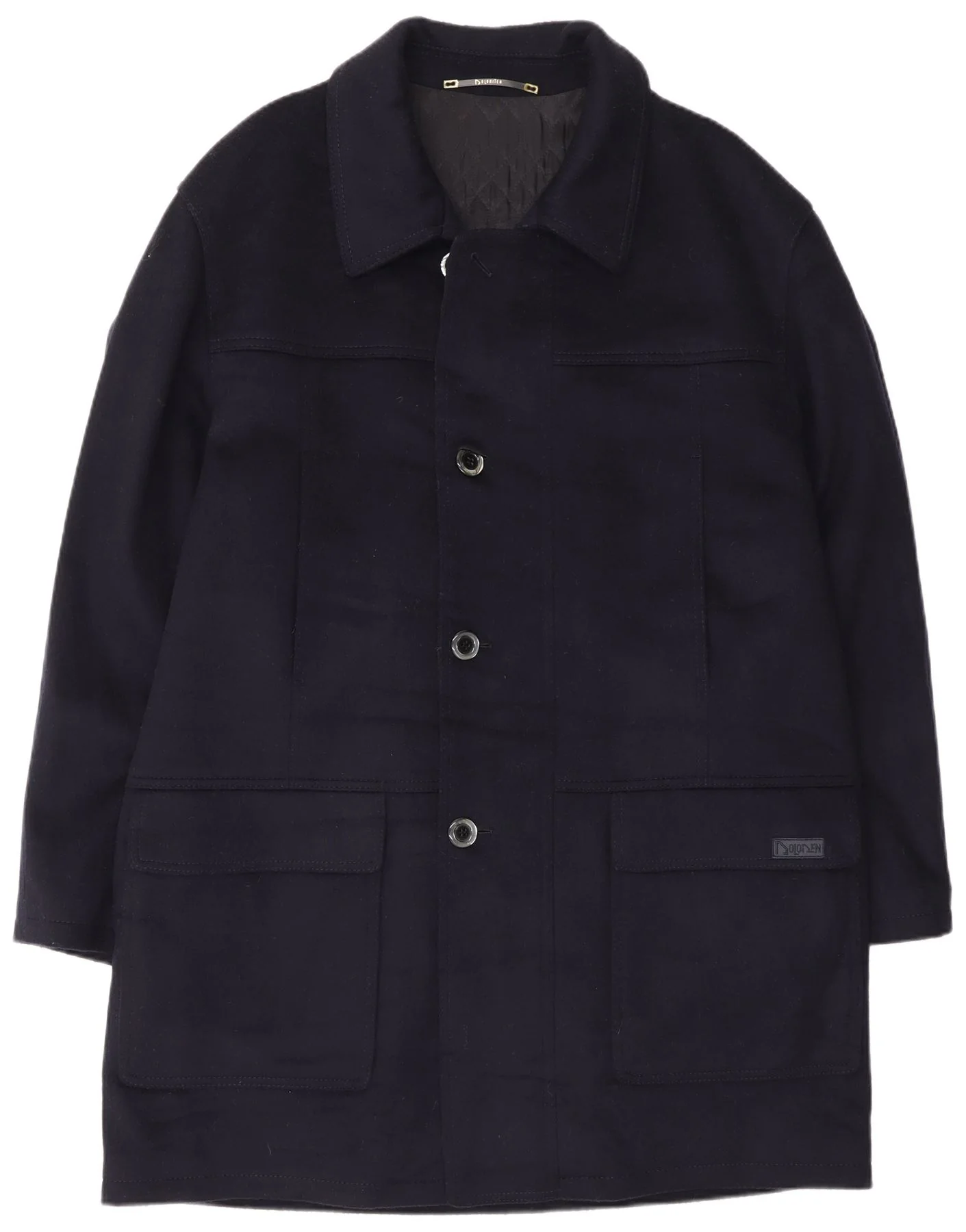 Dolomiten Mens Overcoat IT 52 XL Navy Blue Wool