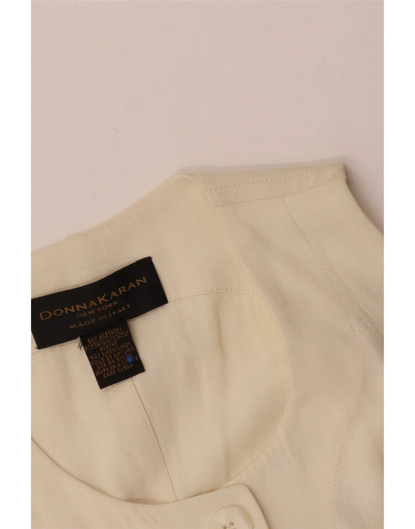 Donna Karan Womens Longline 5 Button Blazer Jacket UK 12 Medium Off White - Image 3