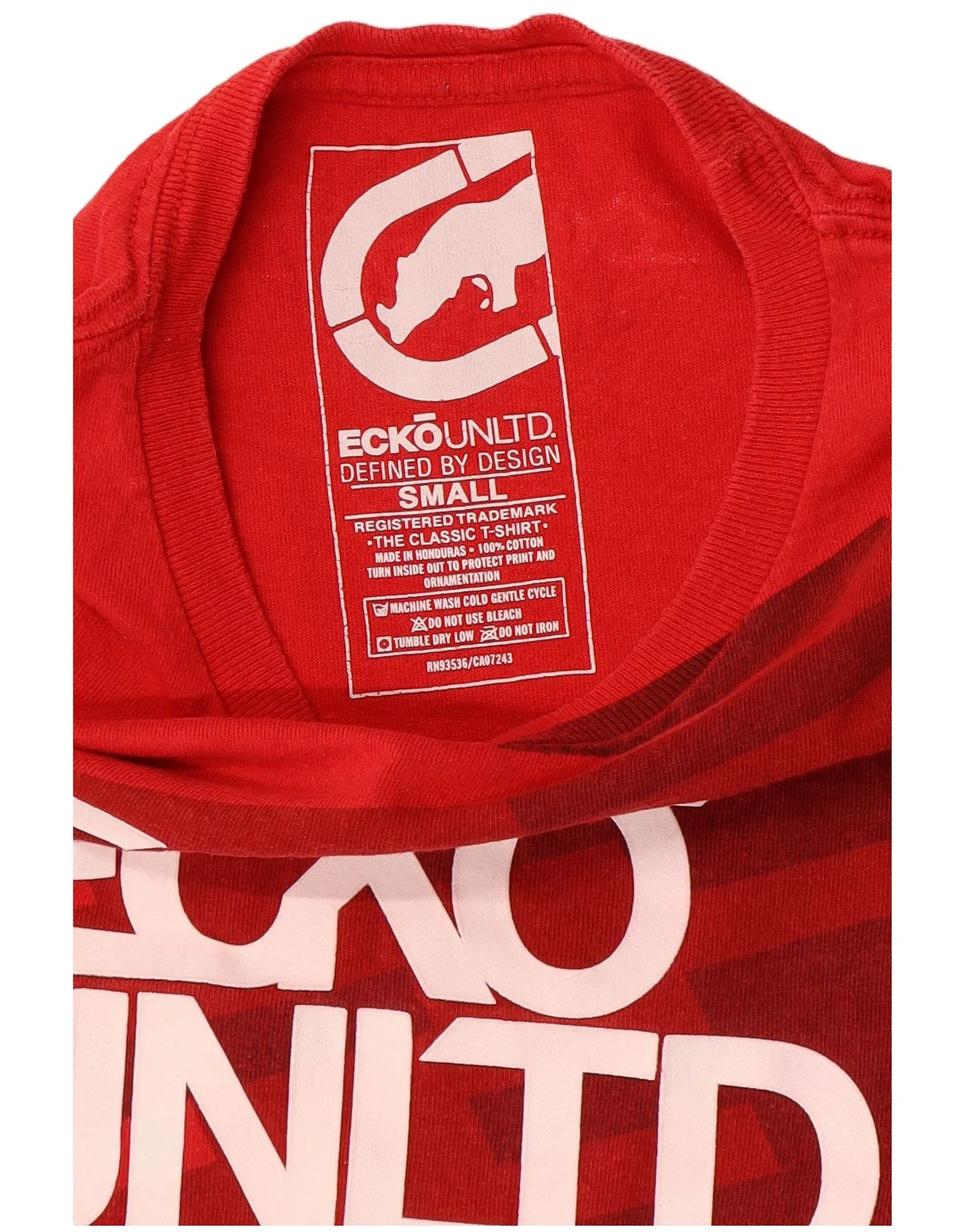 Ecko Unltd Mens Graphic T-Shirt Top Small Red Geometric Cotton - Image 3