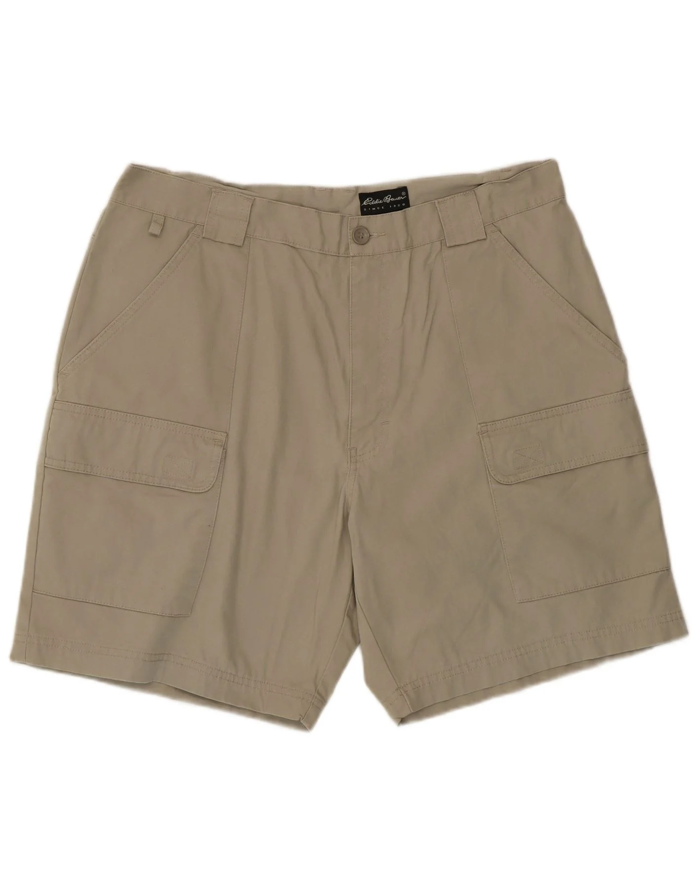 Eddie Bauer Mens Regular Cargo Shorts W36 Large Beige Cotton