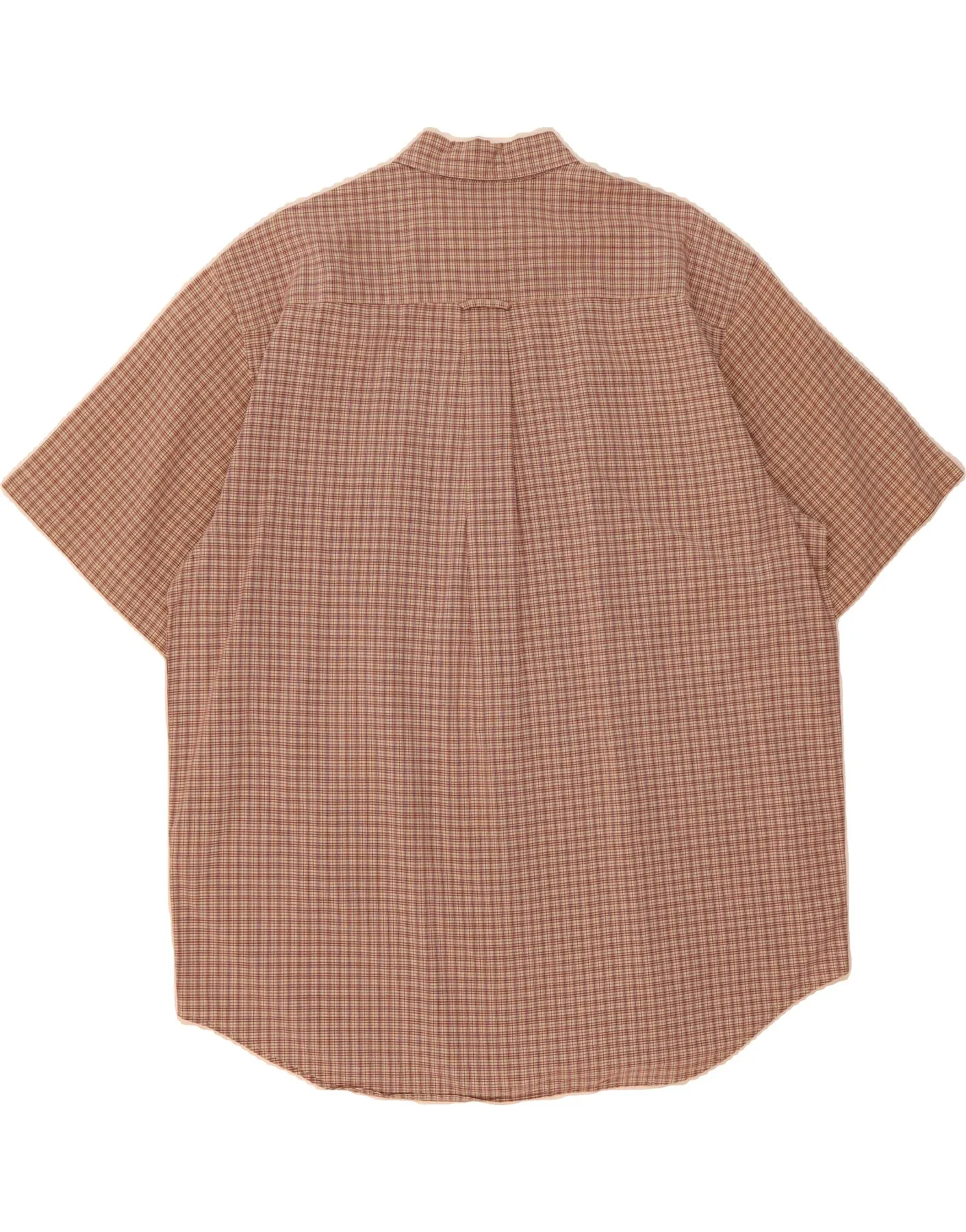 EDDIE BAUER Mens Short Sleeve Shirt Large Brown Check Cotton - Image 2