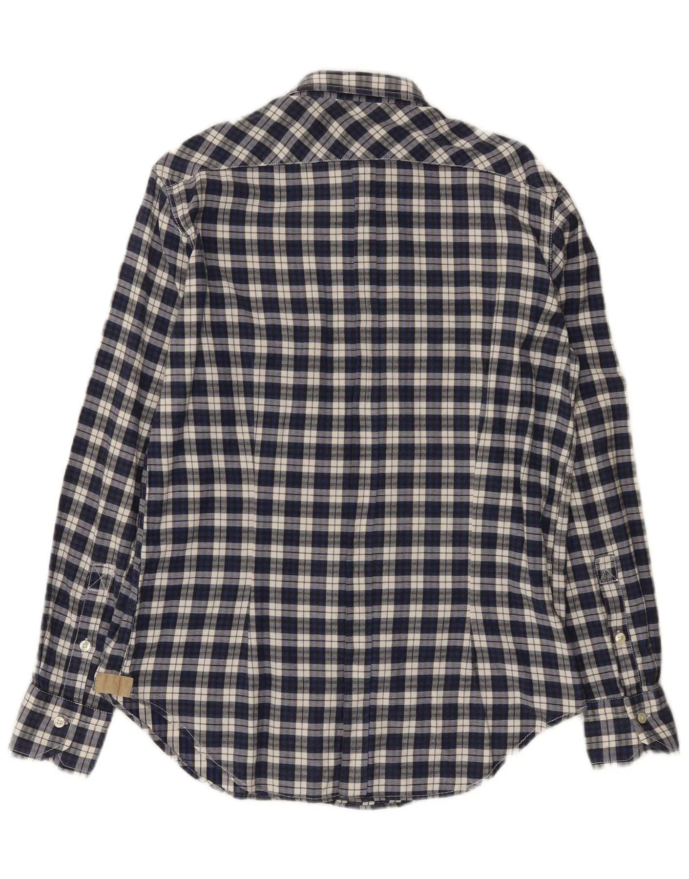 Egon Furstenberg Mens Flannel Shirt Size 40 15 3/4 Medium Blue Plaid - Image 2