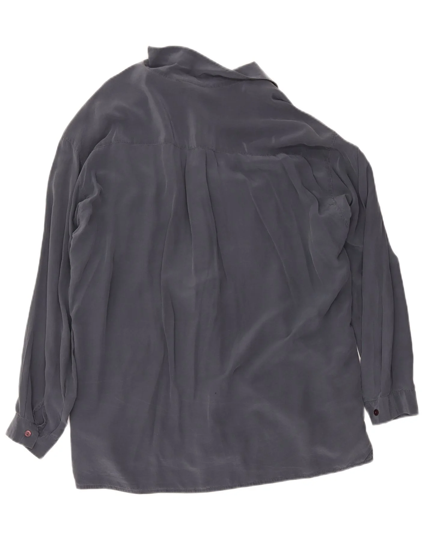 ELENA MIRO Womens Oversized Shirt Dress IT 45 Large Grey Silk - Image 2