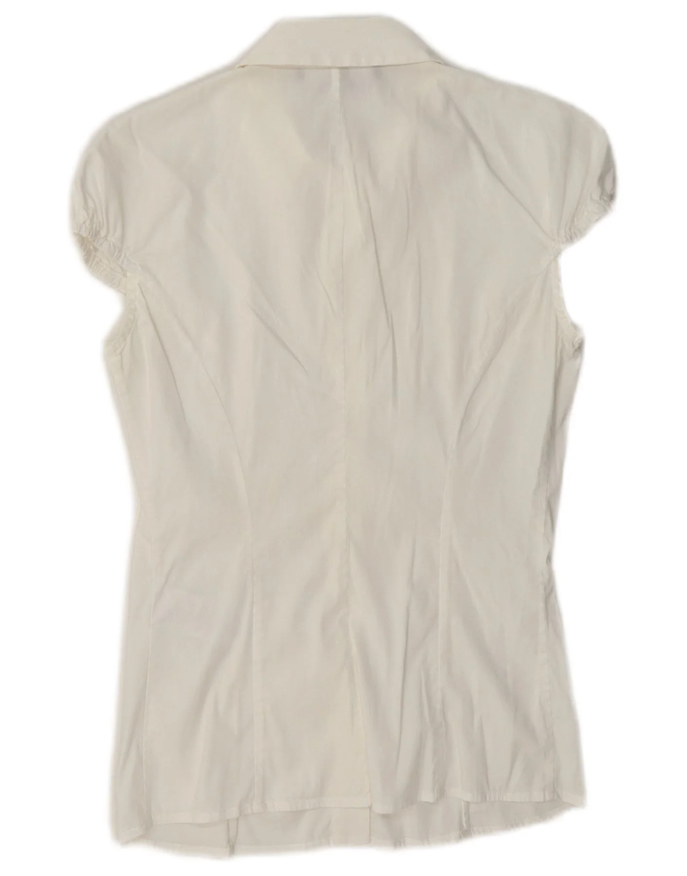 Elisabetta Franchi Womens Short Sleeve Shirt Blouse IT 40 Small White - Image 2