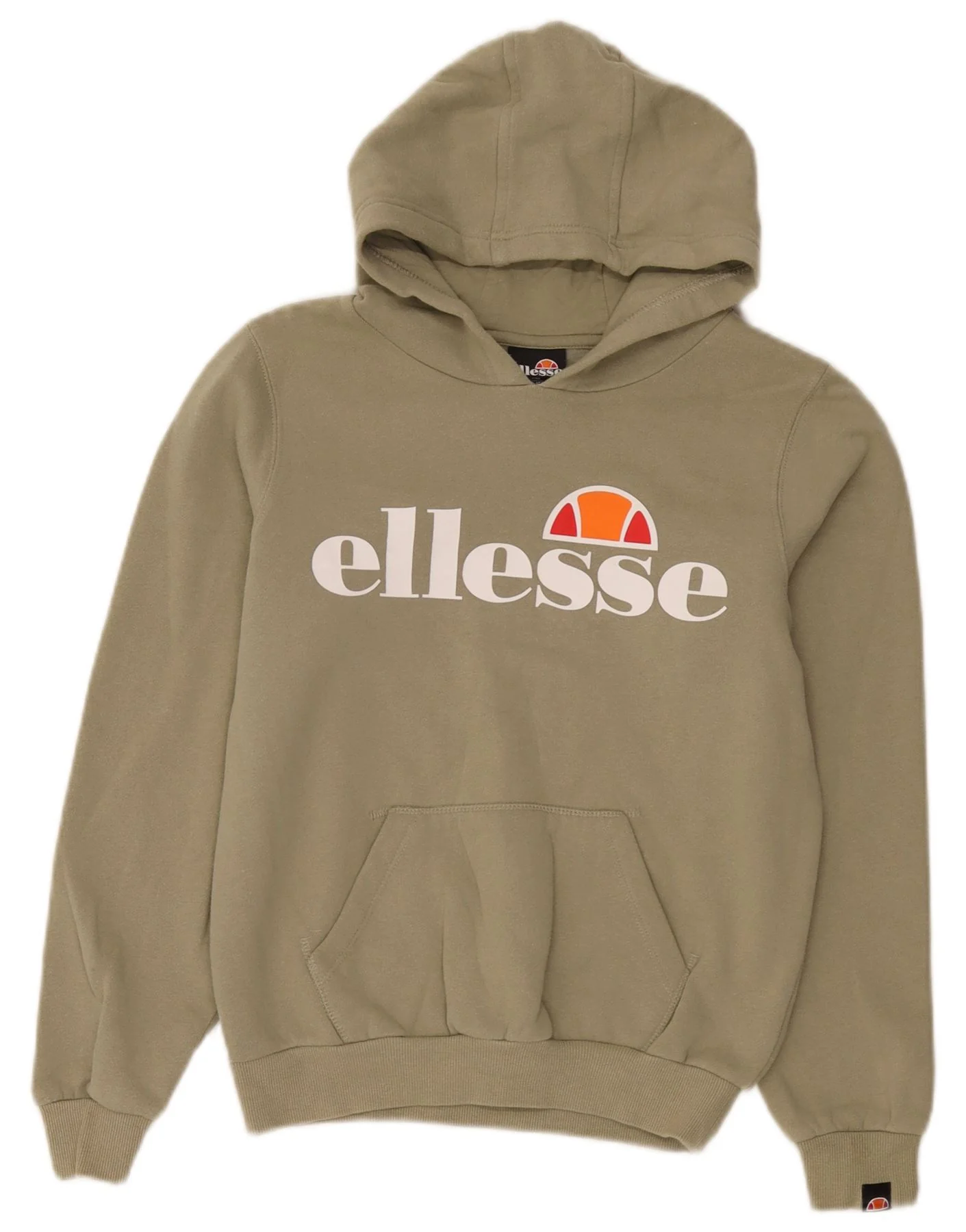 Ellesse Boys Graphic Hoodie Jumper 12-13 Years Khaki Cotton