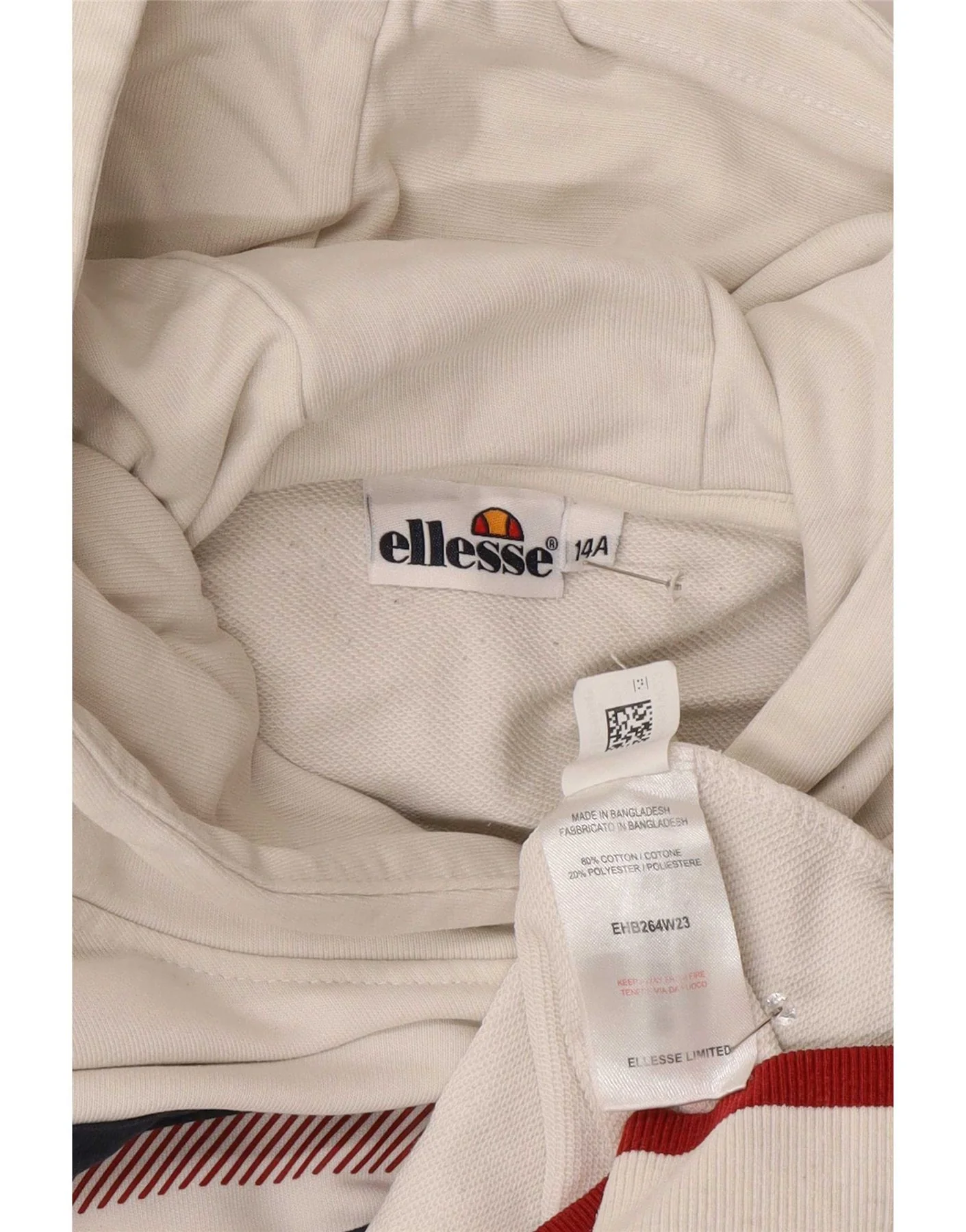 Ellesse Boys Graphic Hoodie Jumper 13-14 Years White Colourblock - Image 5