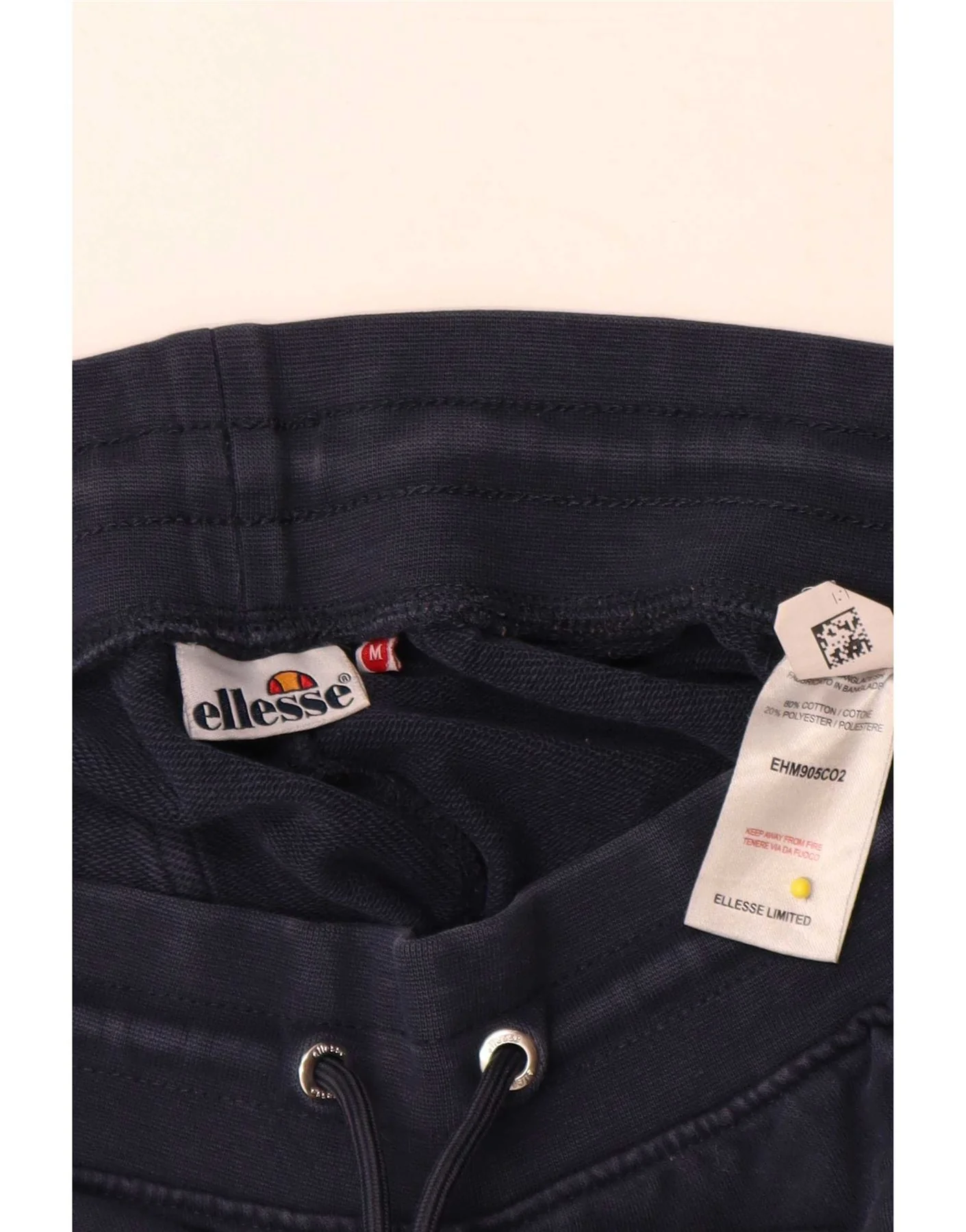Ellesse Mens Graphic Tracksuit Trousers Joggers Medium Navy Blue Cotton - Image 3