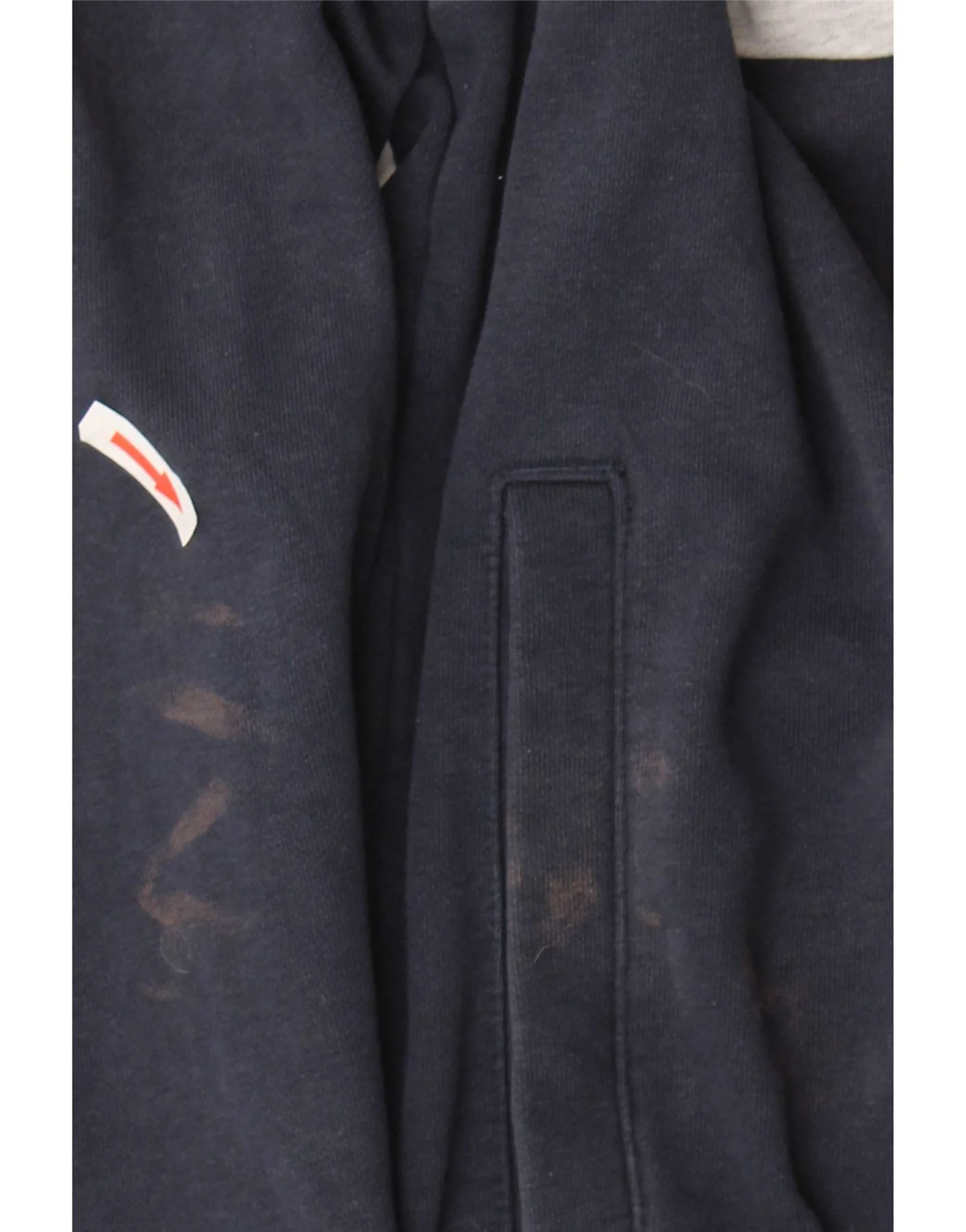 Ellesse Mens Graphic Zip Hoodie Sweater Small Navy Blue Colourblock Cotton - Image 3
