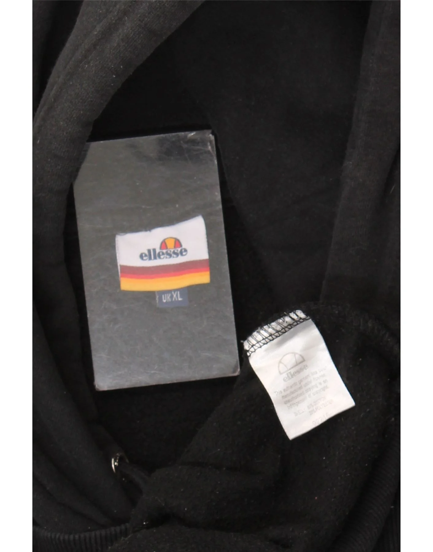 Ellesse Mens Hoodie Jumper XL Black Cotton - Image 3