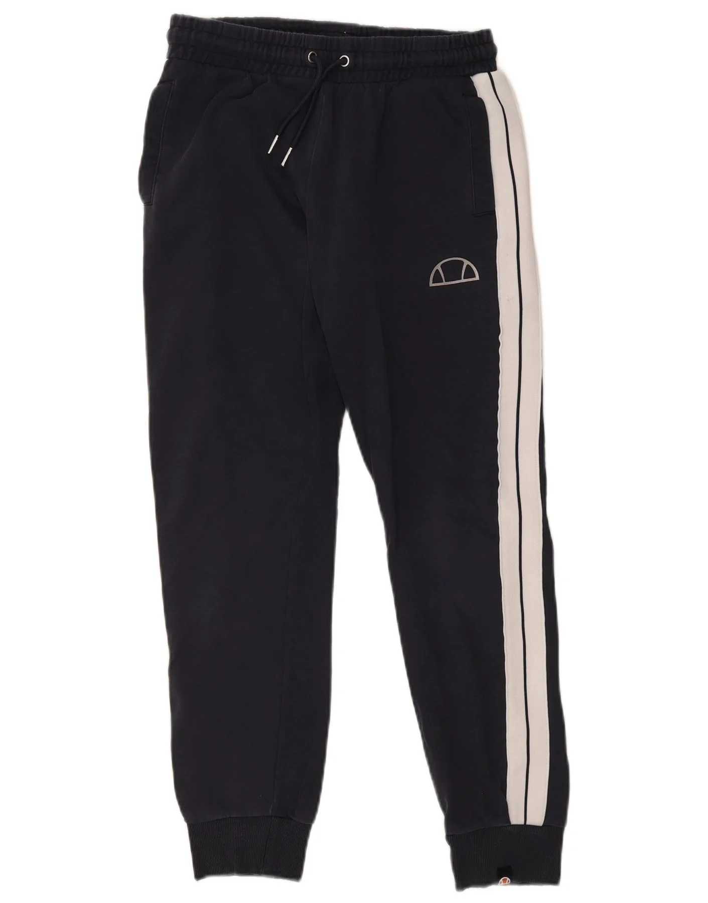 Ellesse Mens Tracksuit Trousers Joggers Medium Navy Blue Colourblock Cotton