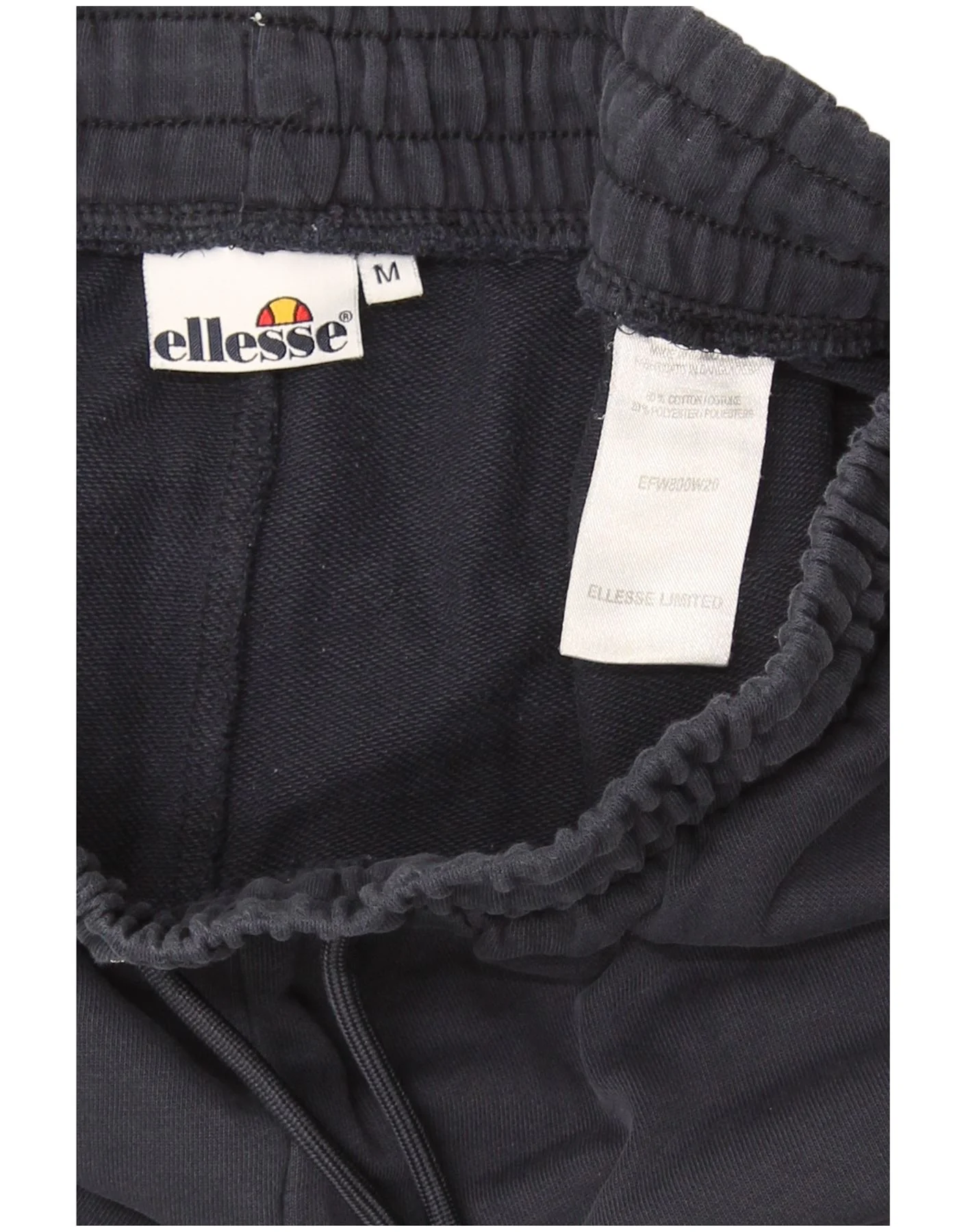 Ellesse Mens Tracksuit Trousers Joggers Medium Navy Blue Colourblock Cotton - Image 3