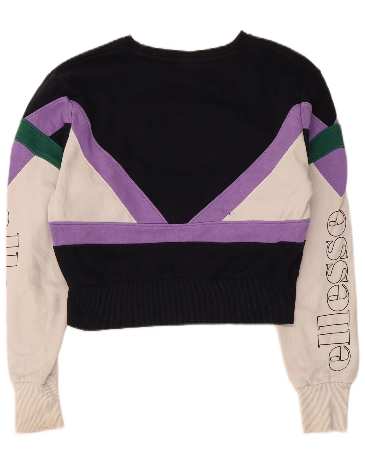 Ellesse Womens Crop Sweatshirt Jumper UK 8 Small Multicoloured Colourblock - Image 2