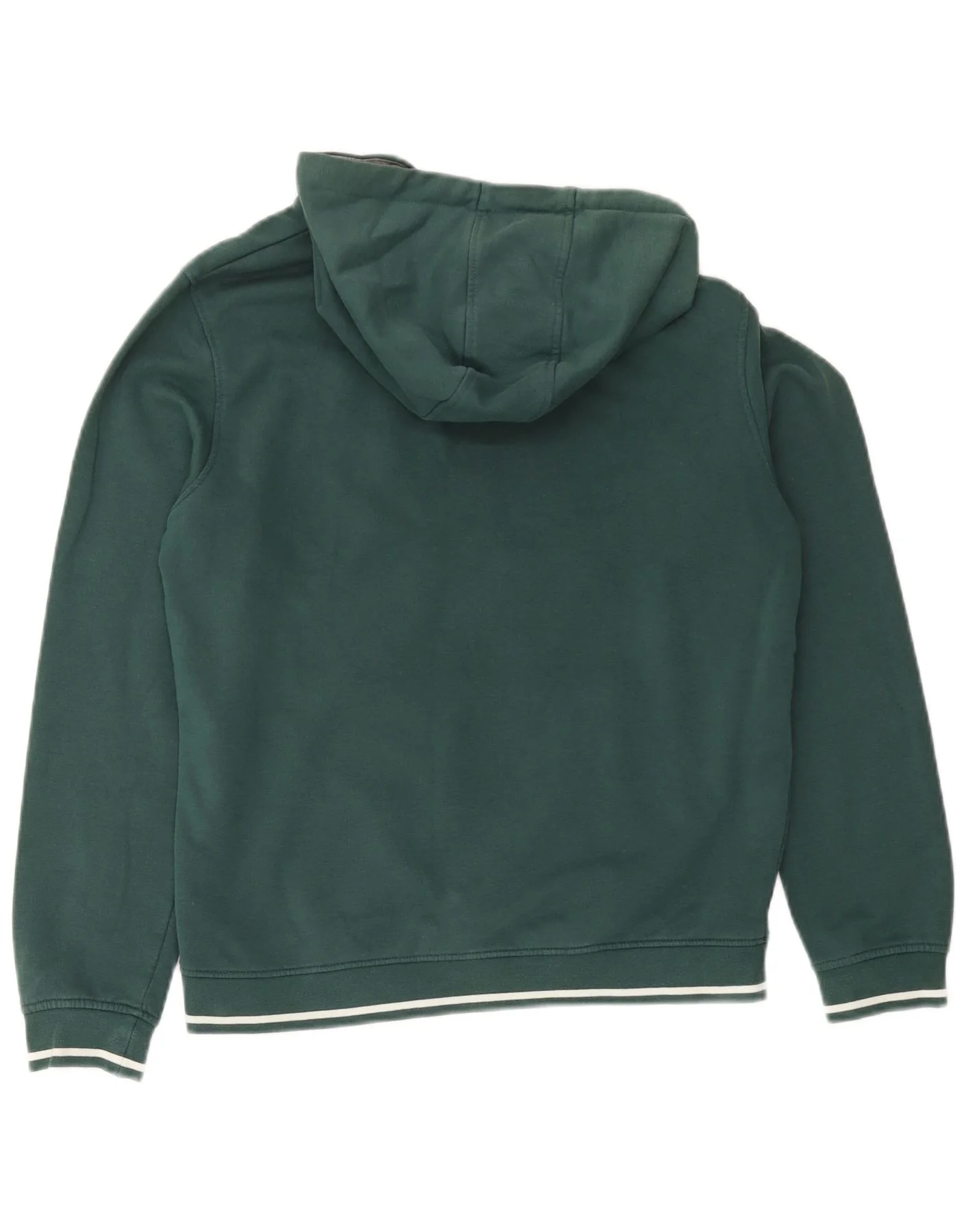 Ellesse Womens Graphic Hoodie Jumper UK 14 Medium Green Striped Cotton - Image 2