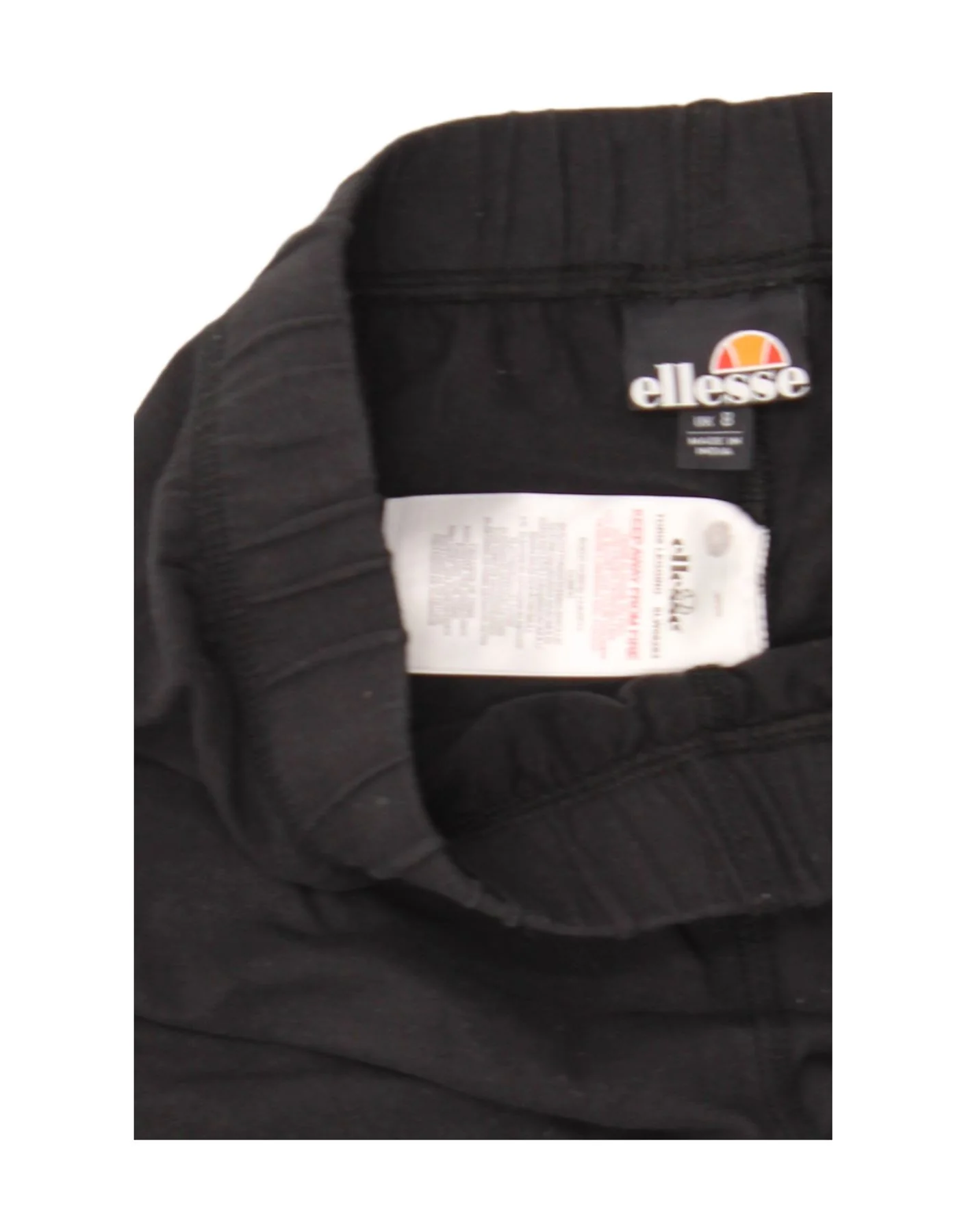 Ellesse Womens Graphic Leggings UK 8 Small Black Cotton - Image 3