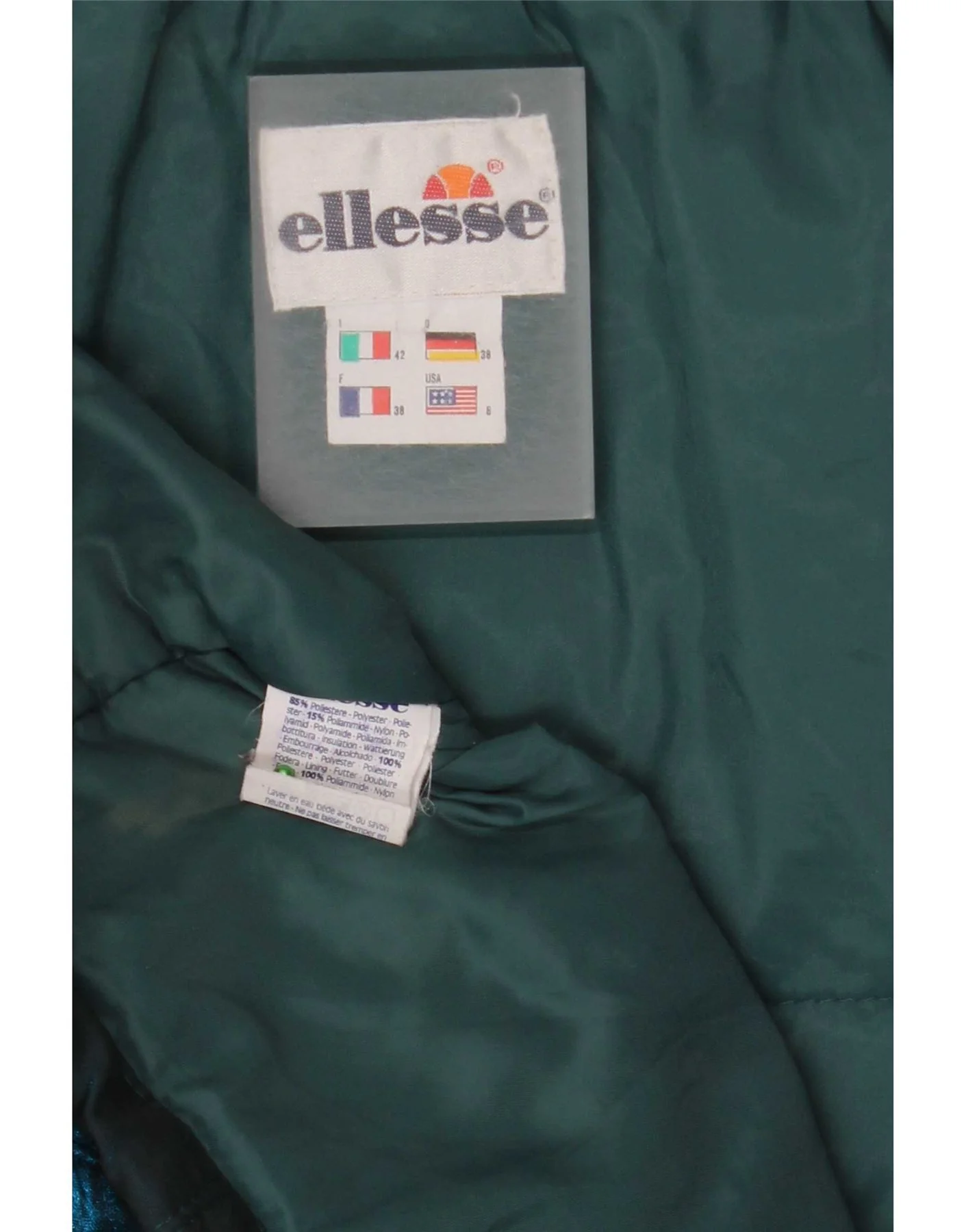 Ellesse Womens Hooded Oversized Padded Jacket IT 42 Medium Navy Blue - Image 3