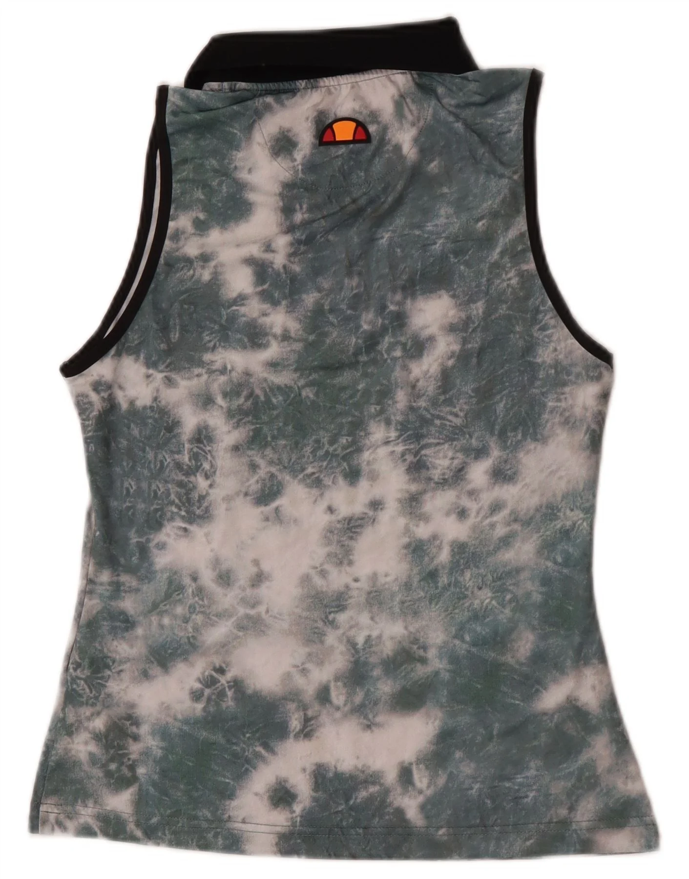 Ellesse Womens Sleeveless Zip Neck Polo shirt UK 8 Small Green Tie Dye - Image 2
