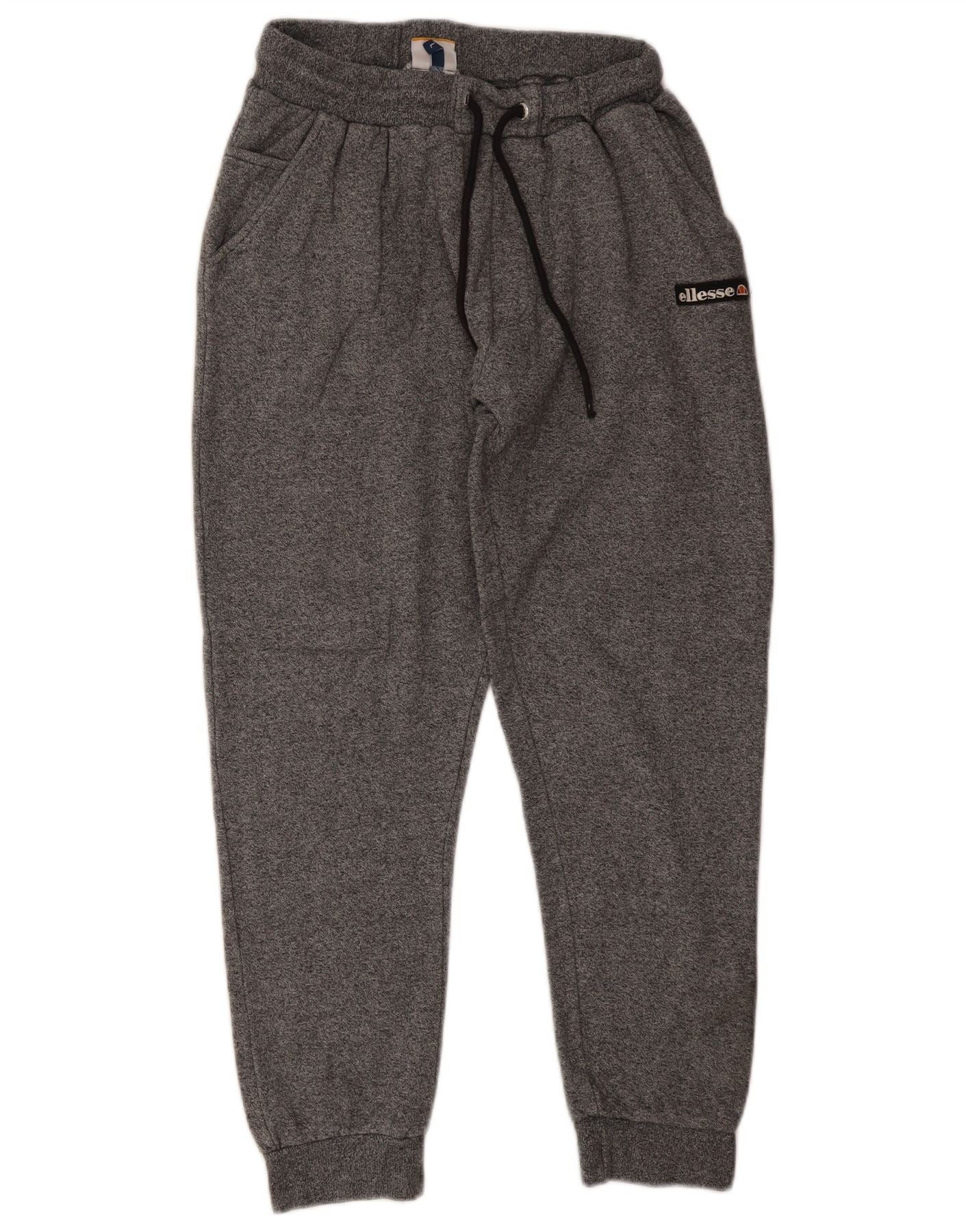 Ellesse Womens Tracksuit Trousers Joggers UK 16 Large Grey Flecked Cotton