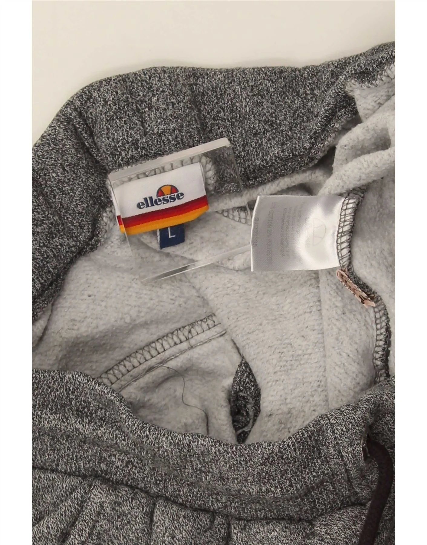 Ellesse Womens Tracksuit Trousers Joggers UK 16 Large Grey Flecked Cotton - Image 3
