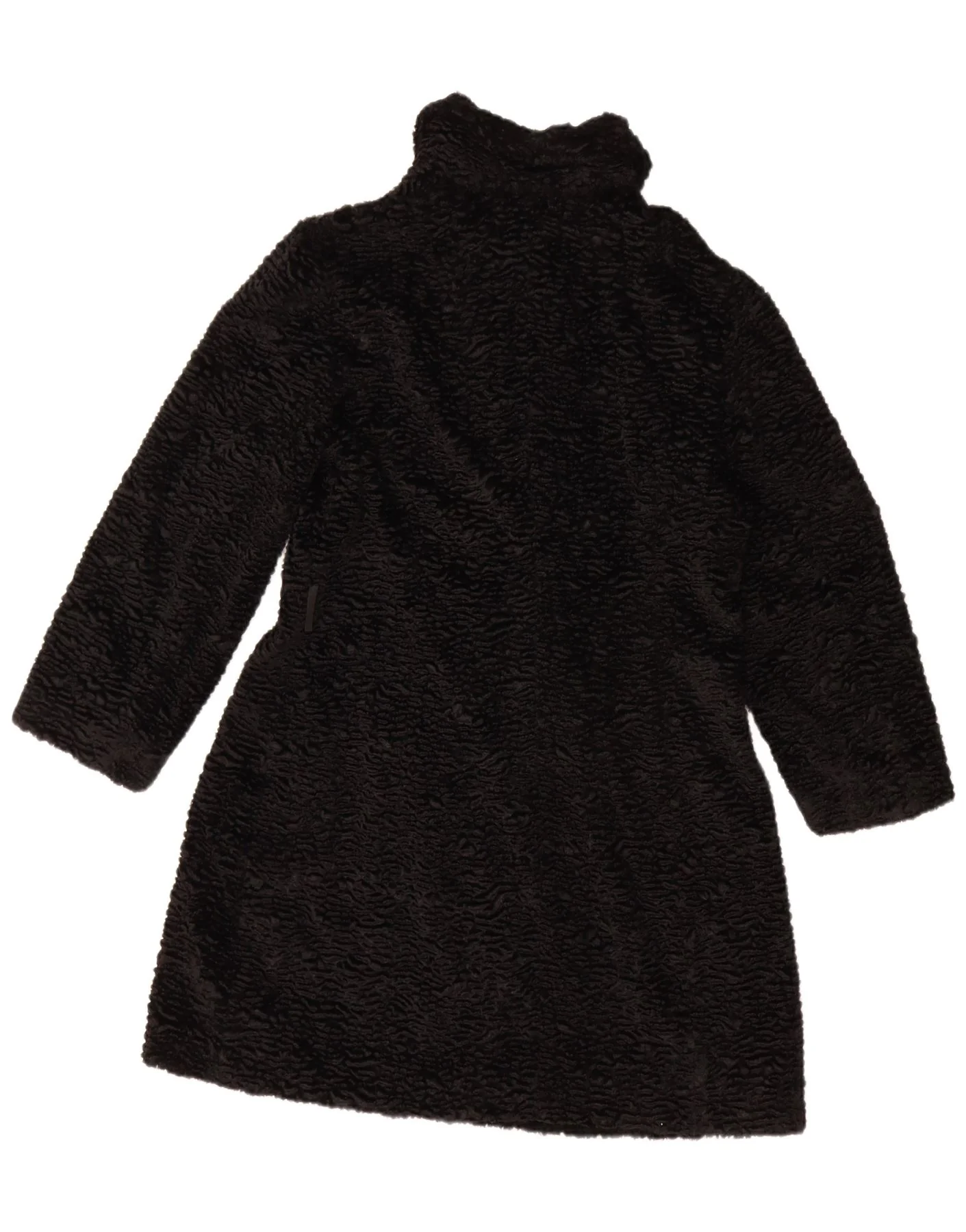 Emozioni Womens Faux Fur Overcoat UK 16 Large Black Acetate - Image 2