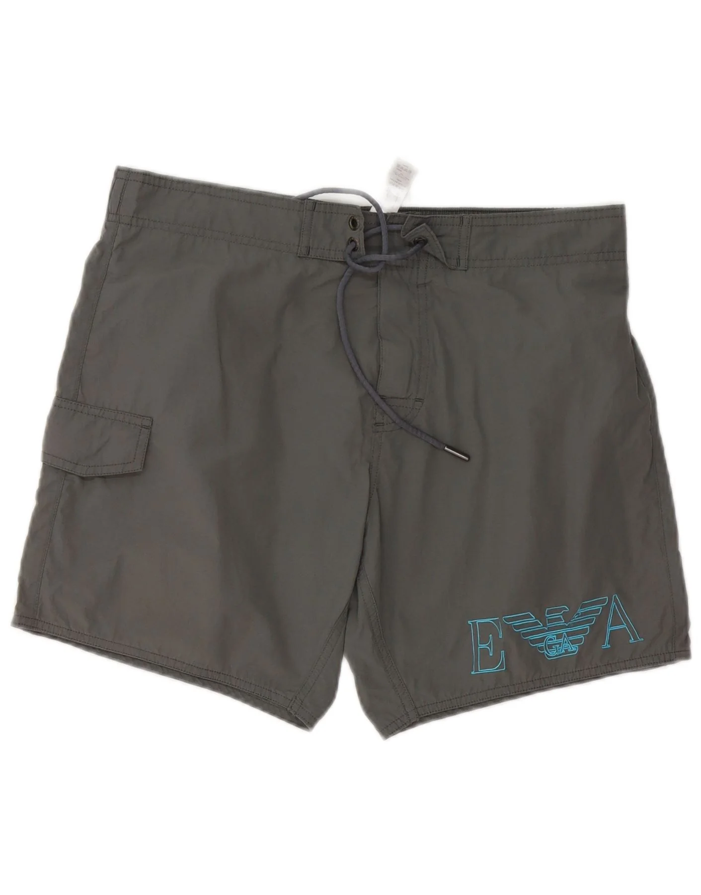 Emporio Armani Mens Graphic Swimming Shorts Large Grey Polyester