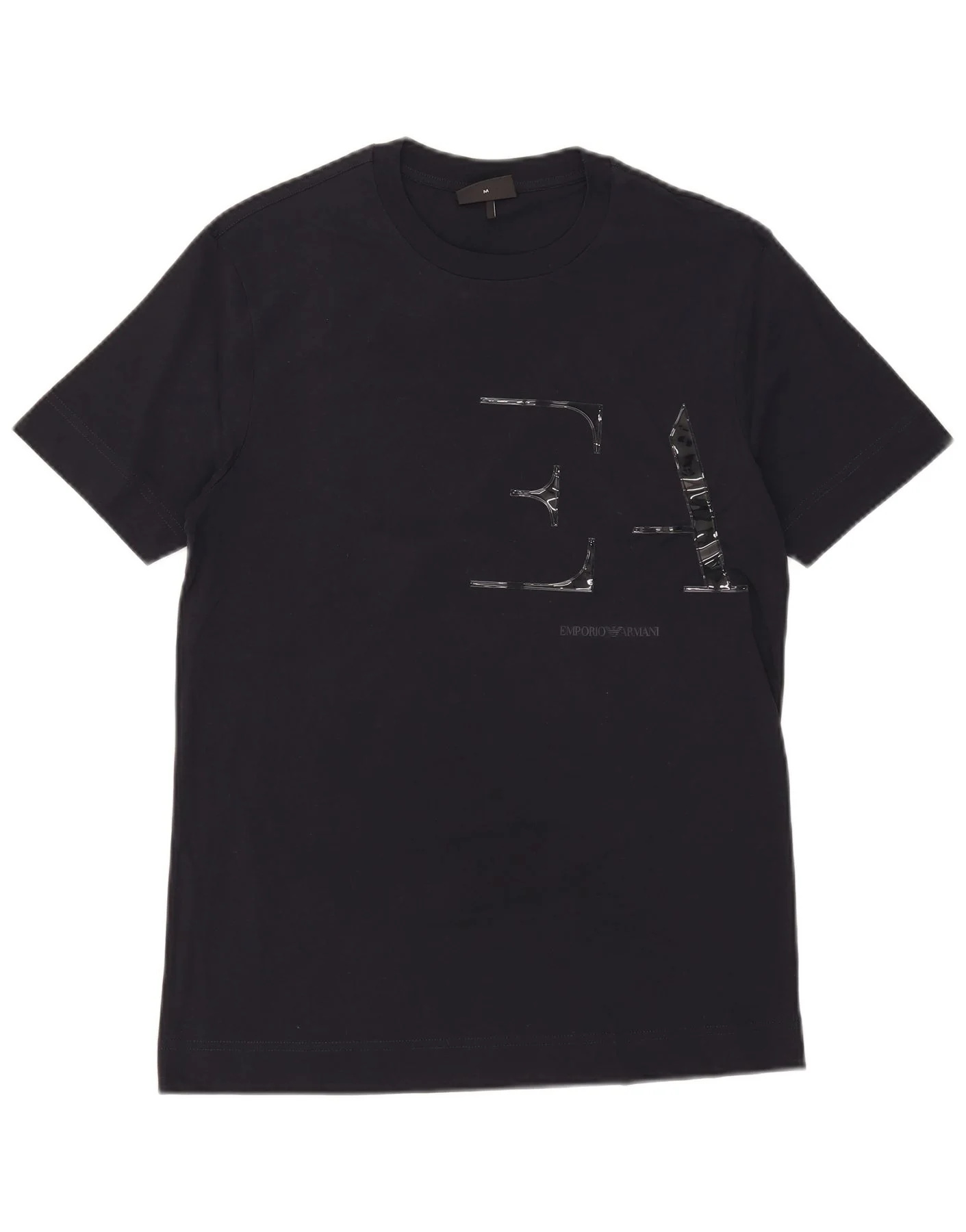 Emporio Armani Mens Graphic T-Shirt Top Medium Black Cotton