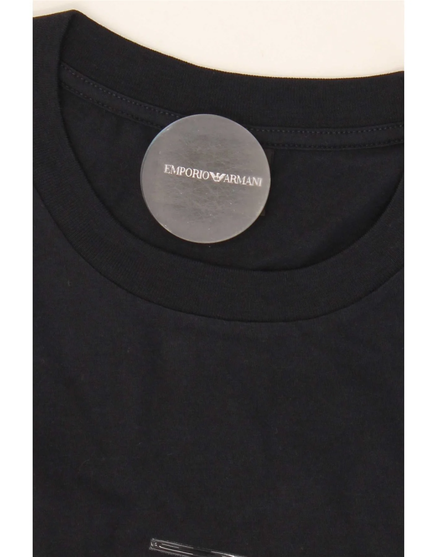Emporio Armani Mens Graphic T-Shirt Top Medium Black Cotton - Image 5