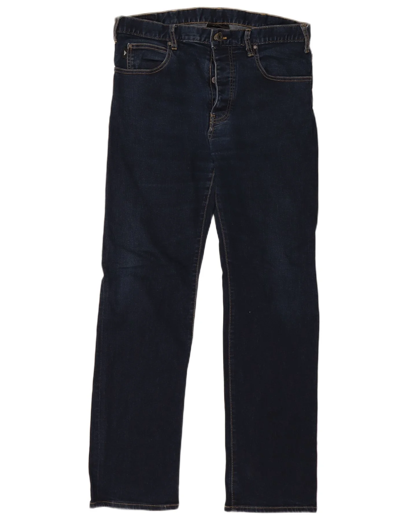 Emporio Armani Mens Straight Jeans W34 L32 Navy Blue Cotton