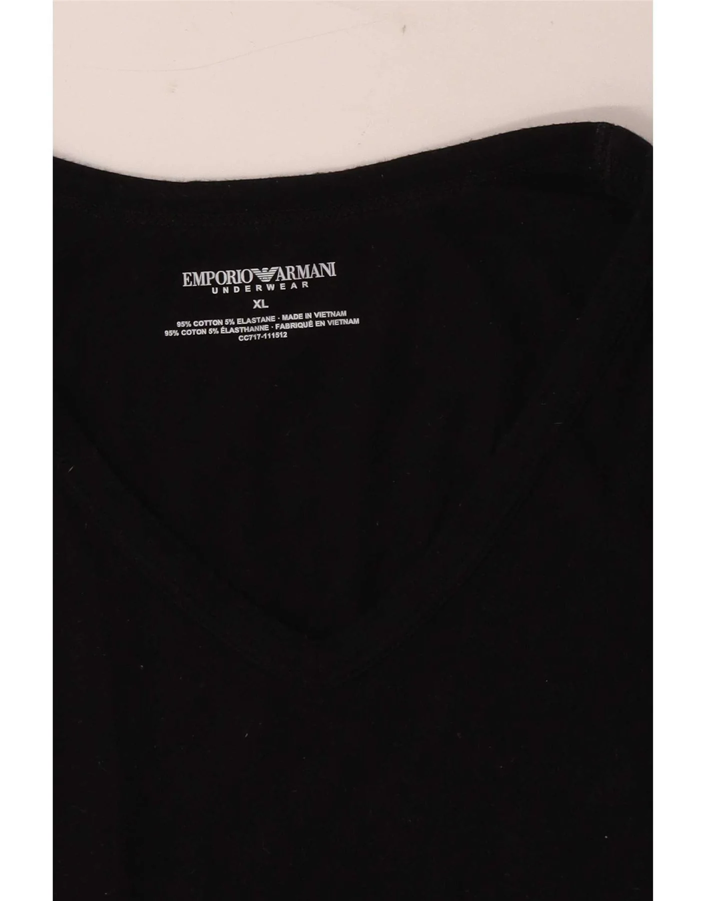 Emporio Armani Mens T-Shirt Top XL Black Cotton - Image 3