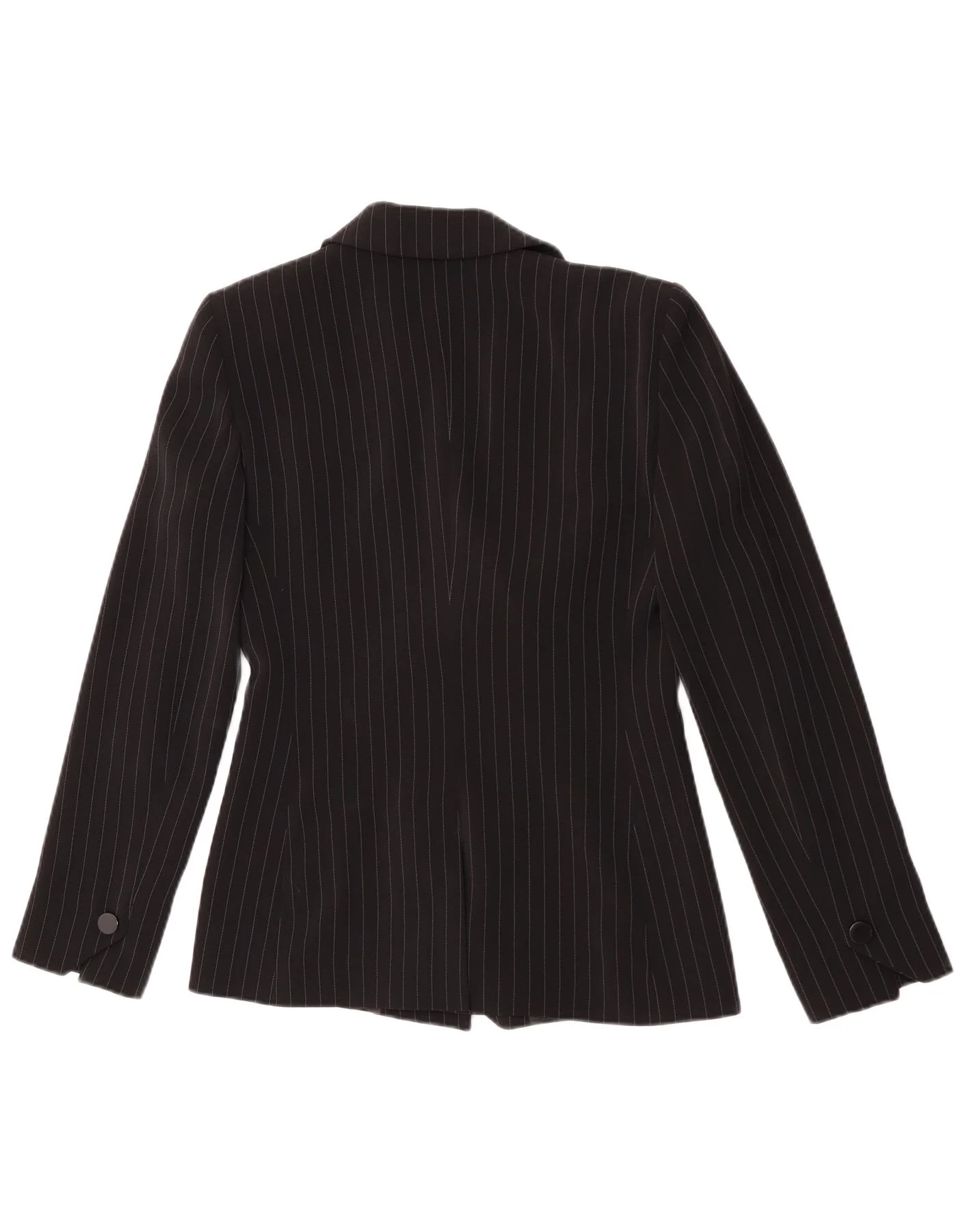 Emporio Armani Womens 1 Button Blazer Jacket UK 8 Small Black Pinstripe - Image 2