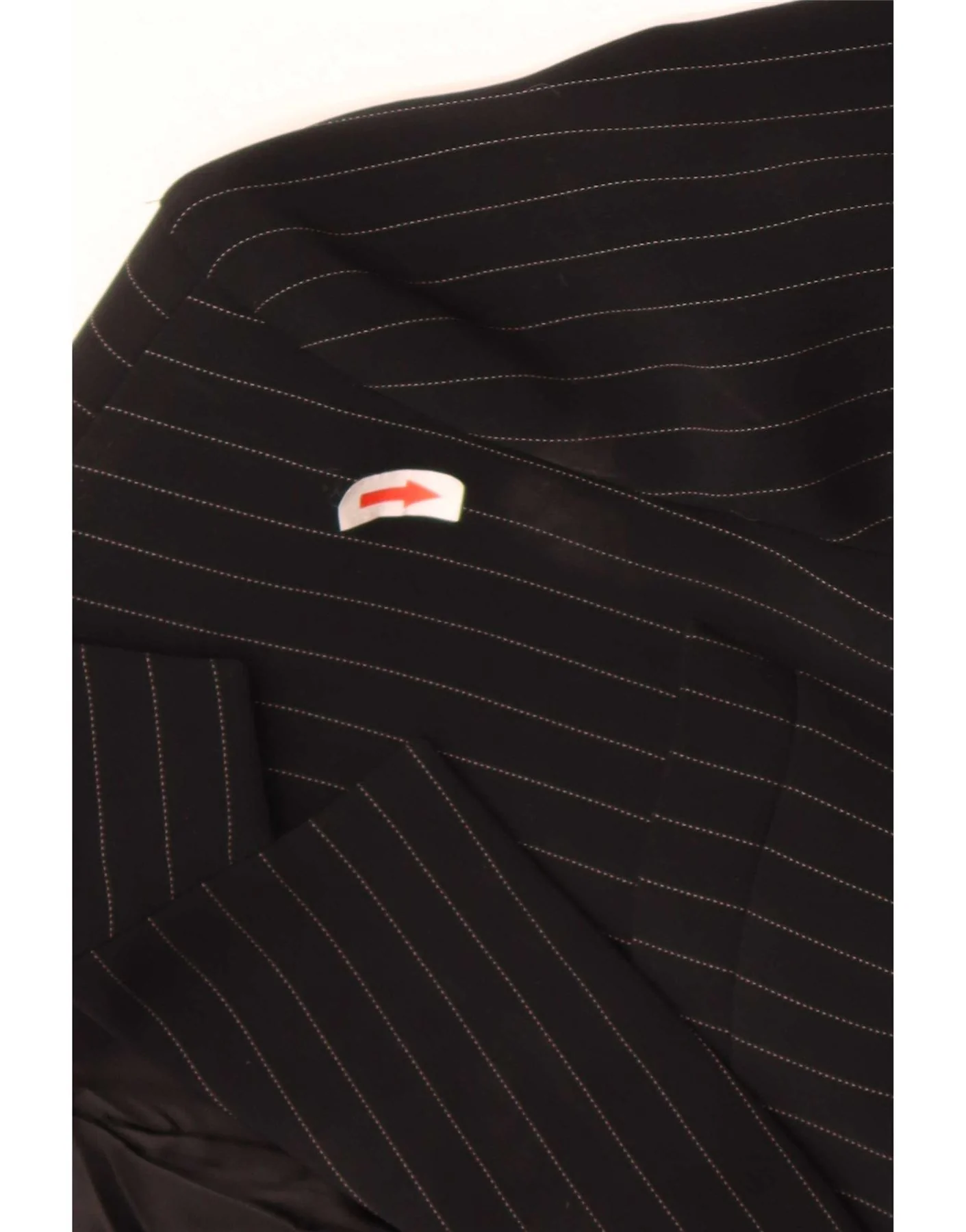 Emporio Armani Womens 1 Button Blazer Jacket UK 8 Small Black Pinstripe - Image 3