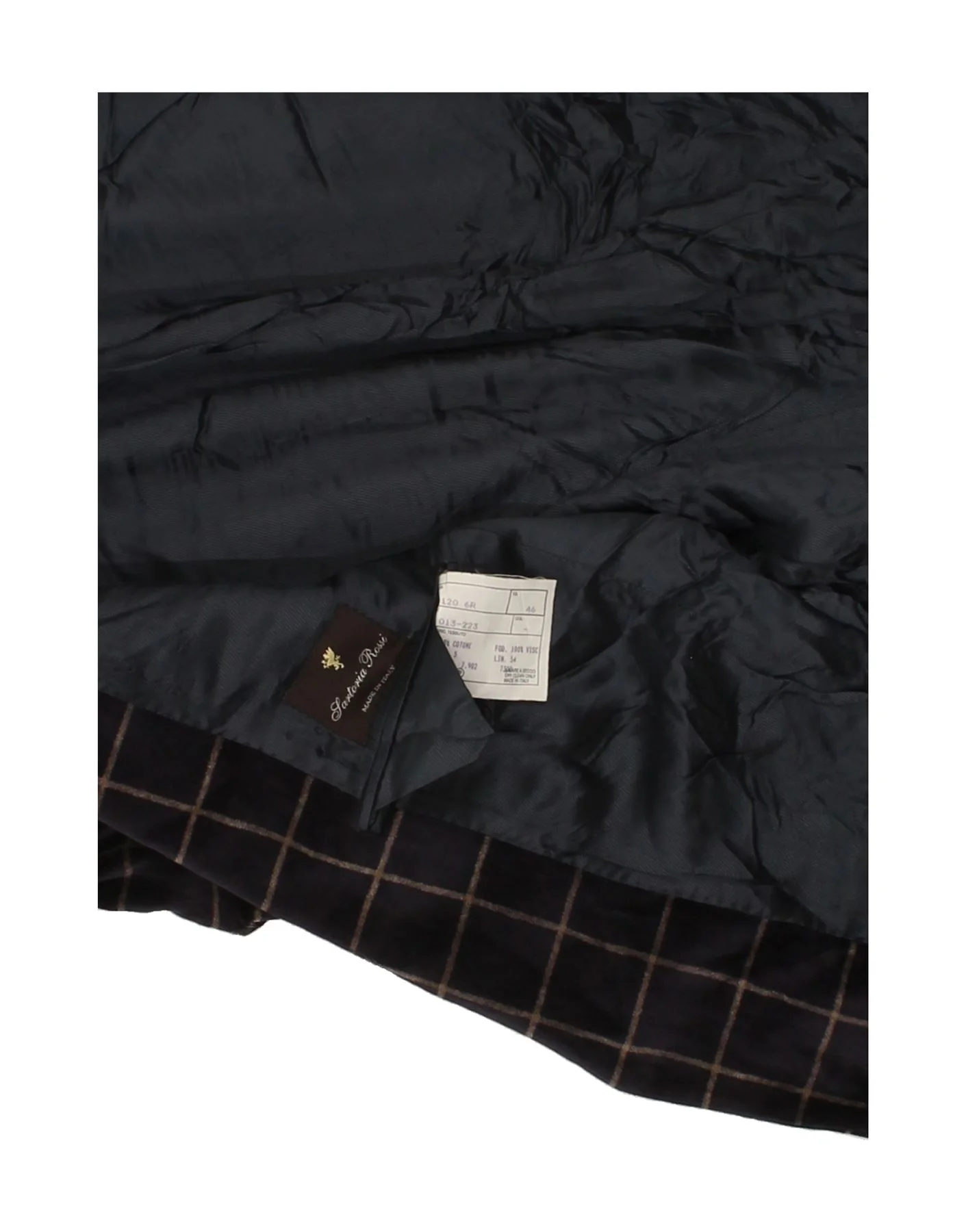 ERMENEGILDO ZEGNA Mens 2 Button Blazer Jacket IT 46 Small Navy Blue Check - Image 3