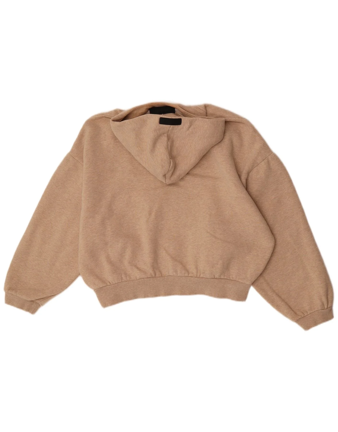 Essentials Womens Graphic Oversized Hoodie Jumper UK 6 XS Beige Cotton - Image 2