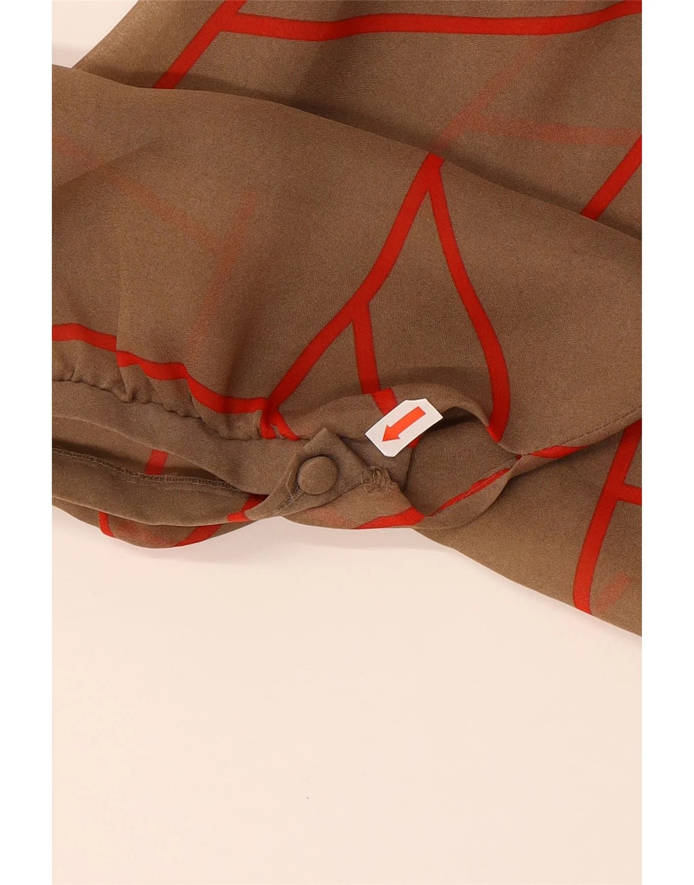 EXCLUSIVE Womens Long Sleeve A-Line Dress EU 40 Medium Brown Geometric - Image 3
